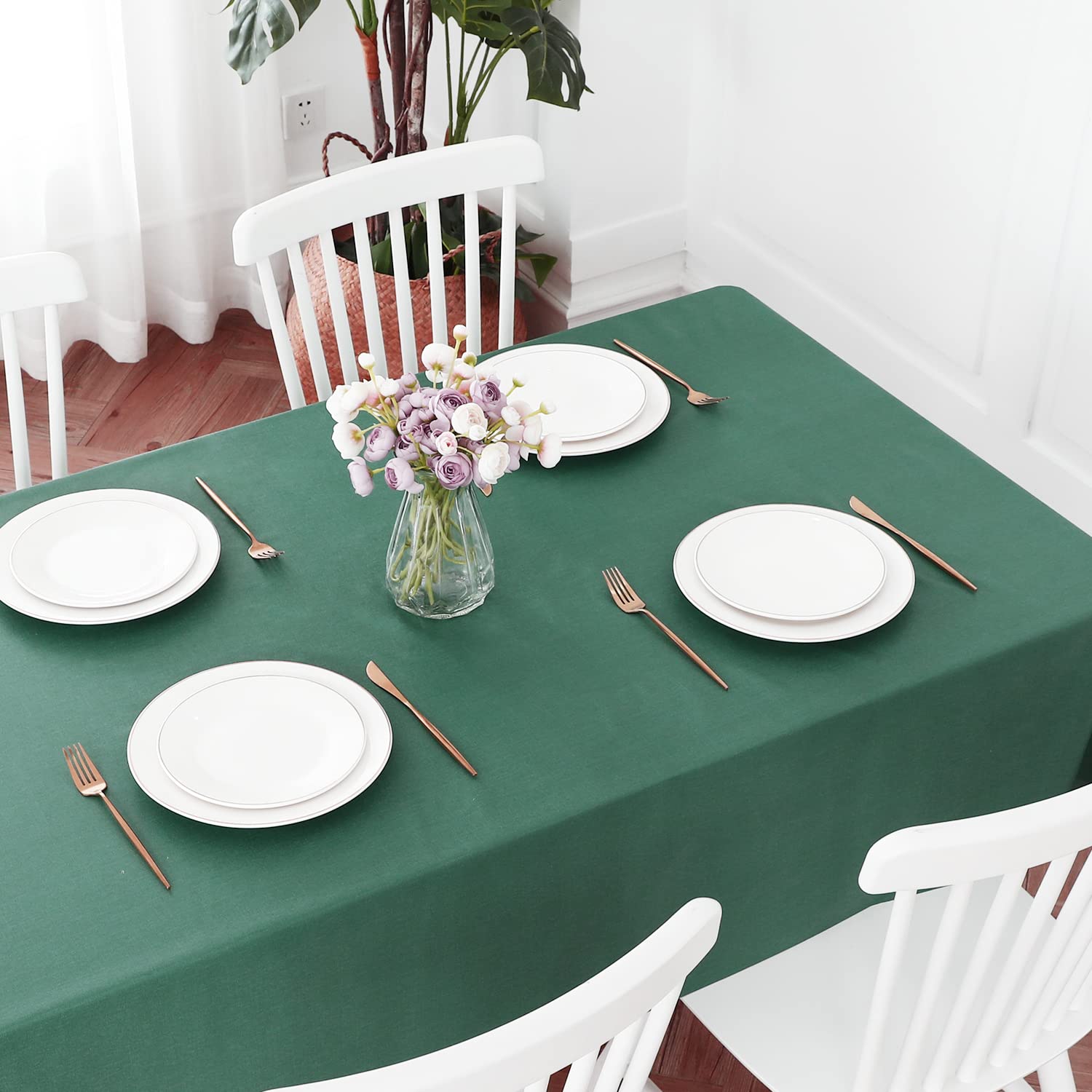Romanstile Christmas 100% Waterproof Pvc Tablecloth, Square Oil Spill Proof Stain Resistant Vinyl Table Cloth, Wipe Clean Plasti