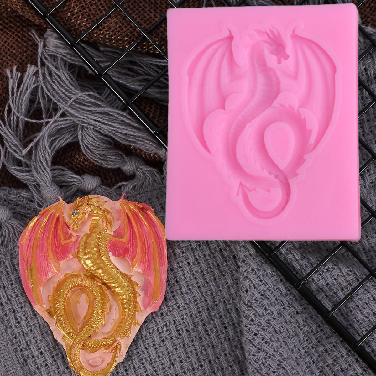 6 Pieces Flying Dragon Silicone Mold Cute Dragon Fondant Mold Animal Dragon Chocolate Mold Baking Mould Tool For Cake Decorating