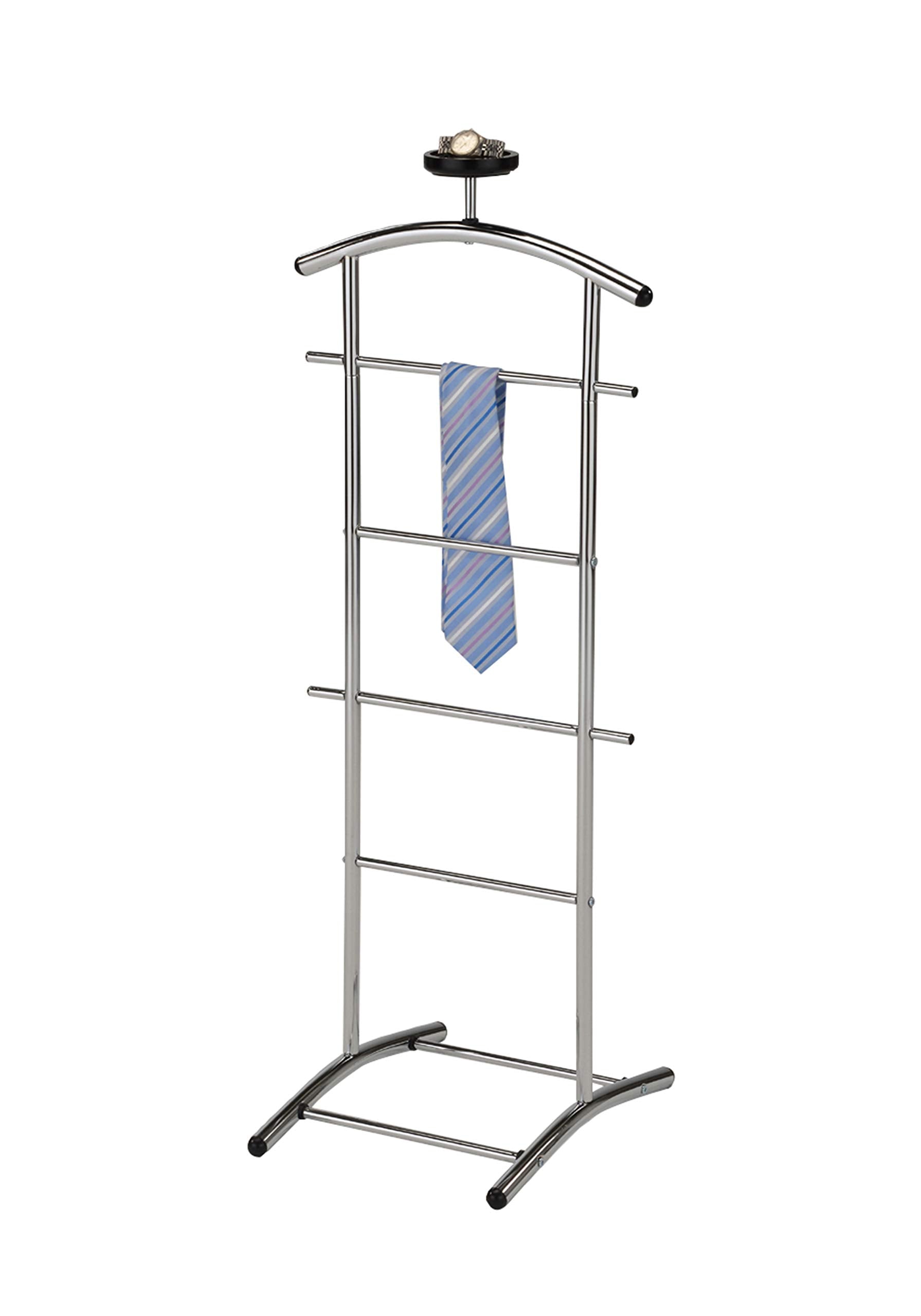 Kings Brand Furniture - Lebedev Metal Suit Valet Stand, Clothes Rack, Chrome
