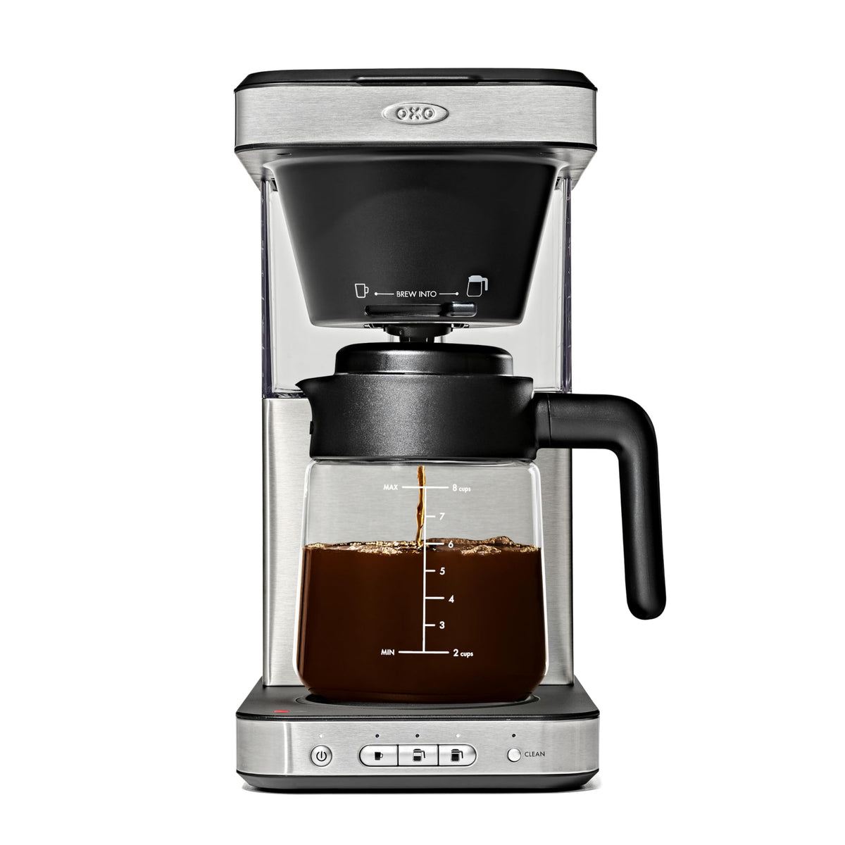 OXO Brew 8-Cup Coffee Maker with Podless Single-Serve Function and Gla ...