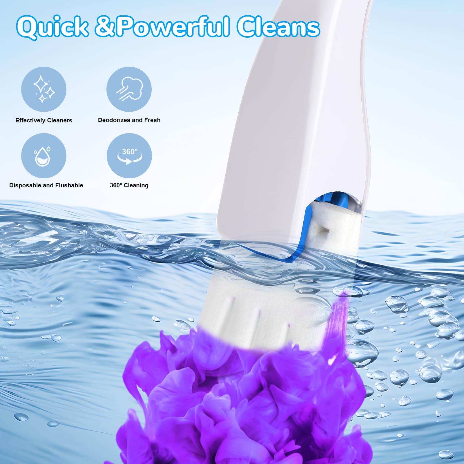 Effacera 36 Refills Disposable Toilet Bowl Paper Bulk Toilet Fresh Flushable Refills for Bathroom Toilet Brush Accessories Supplies Starter Kit (Lavender Scent)