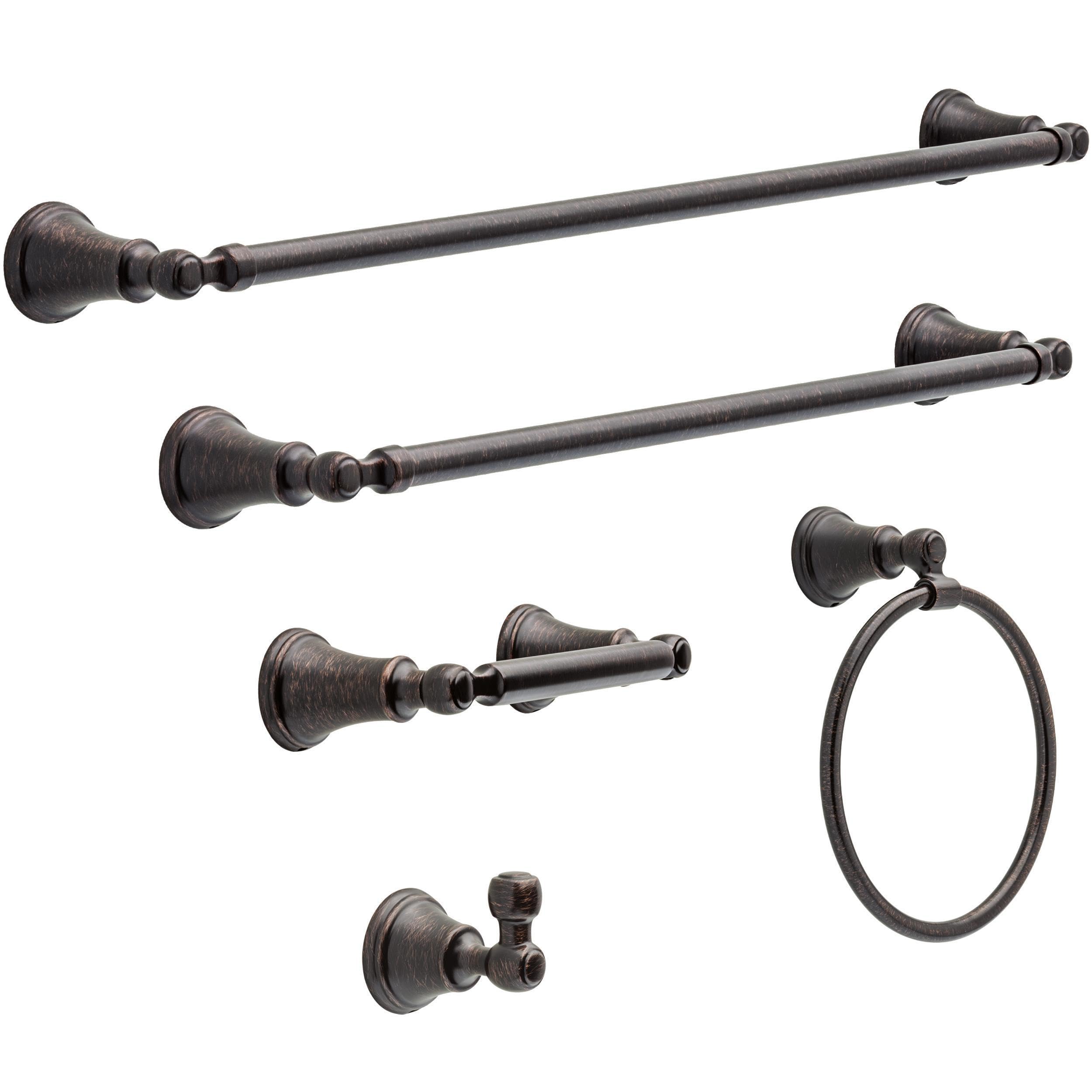 Delta Woodhurst (1-Pack) Hand Towel Holder Venetian Bronze Towel Racks For Bathroom Wall Round Towel Ring Holder For Bath Towel