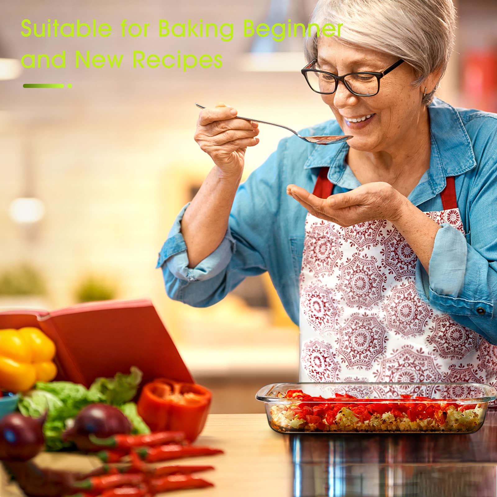 2 Qt Glass Baking Dish For Oven Glass Pan For Cooking Glass Casserole Dish Rectangular Baking Pan Glass Bakeware, 1 Piece (2 Qua