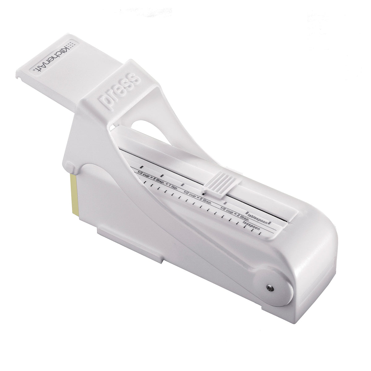 Kitchenart Buttermate Butter Cutter Slicer, Measuring Dispenser And Keeper, 1 Stick Capacity, White