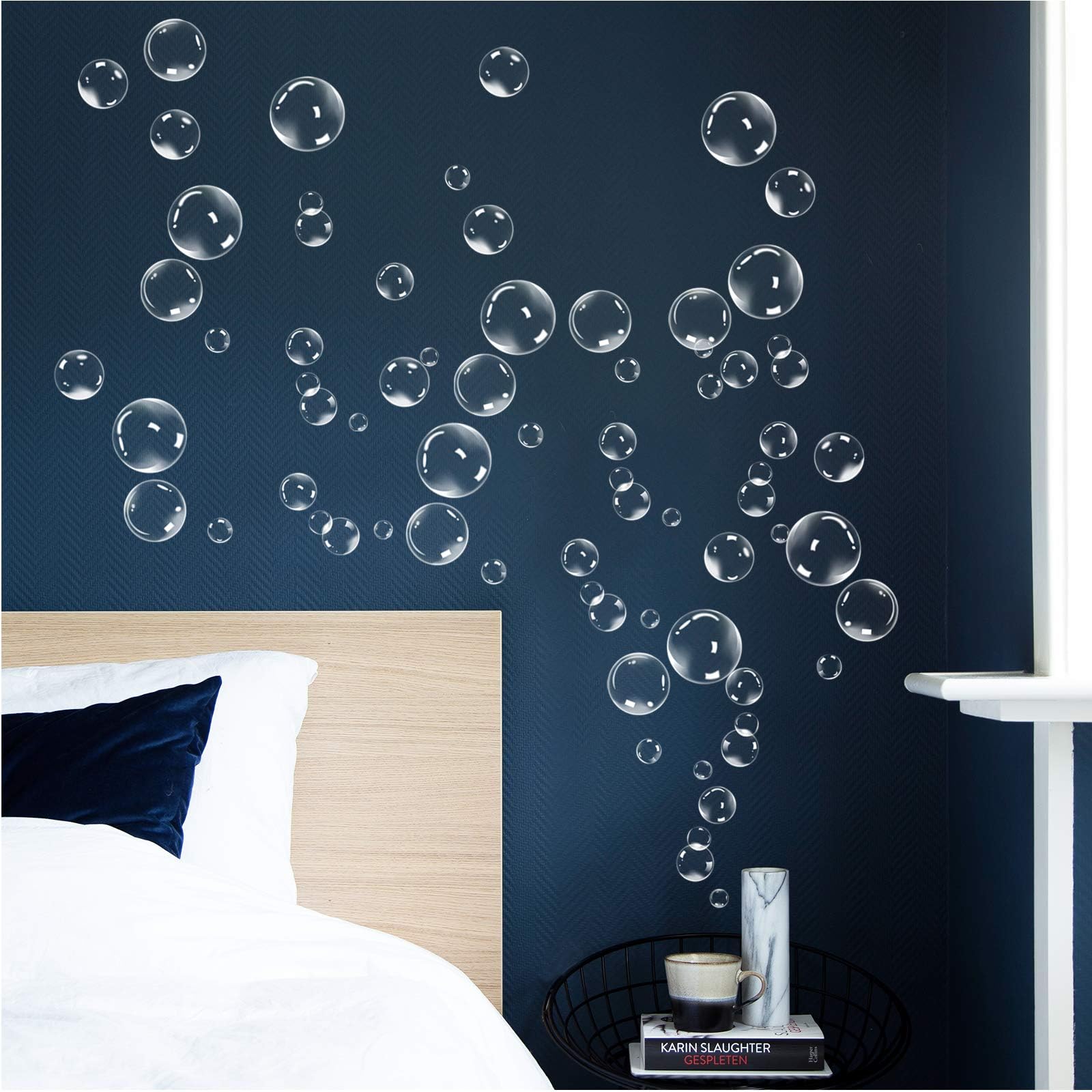 Under The Sea Bubble Cutout Kid's Birthday Party Decoration Bubbles Wall Decal Sticker Ocean Background Decor Water Bubble Bath Bedroom Table Decor Little Mermaid Baby Shower Party Supplies