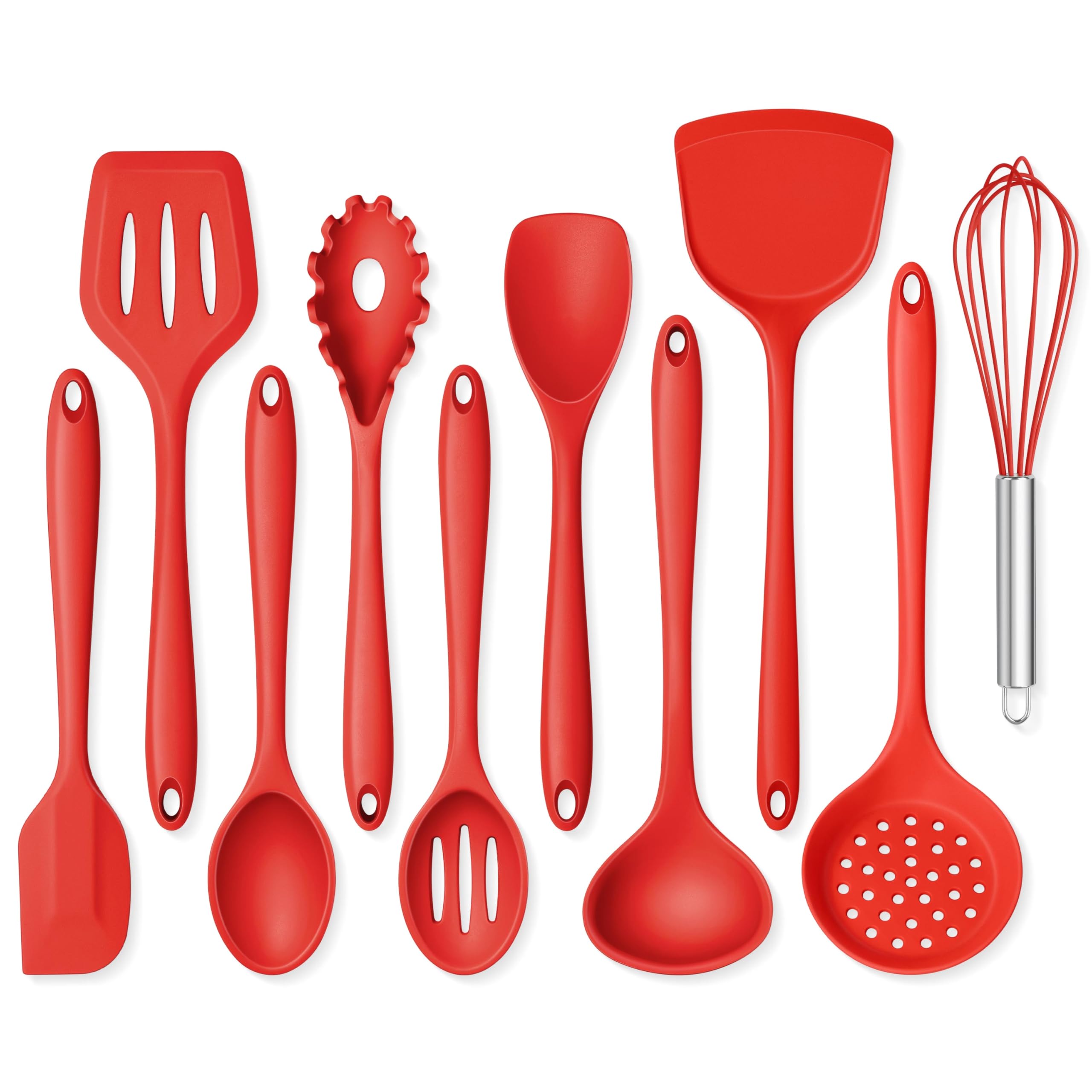 Onader Cooking Utensils Set, Red Silicone Kitchen Utensils Set for Cooking