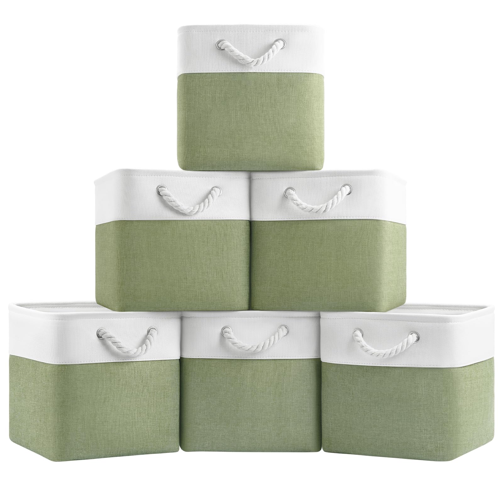 Patvingot 11X11 Cube Storage Bins,6 Pack Foldable Fabric Cube Organizer Bins With Rope Handles ,Storage Cubes For Organizing Bed