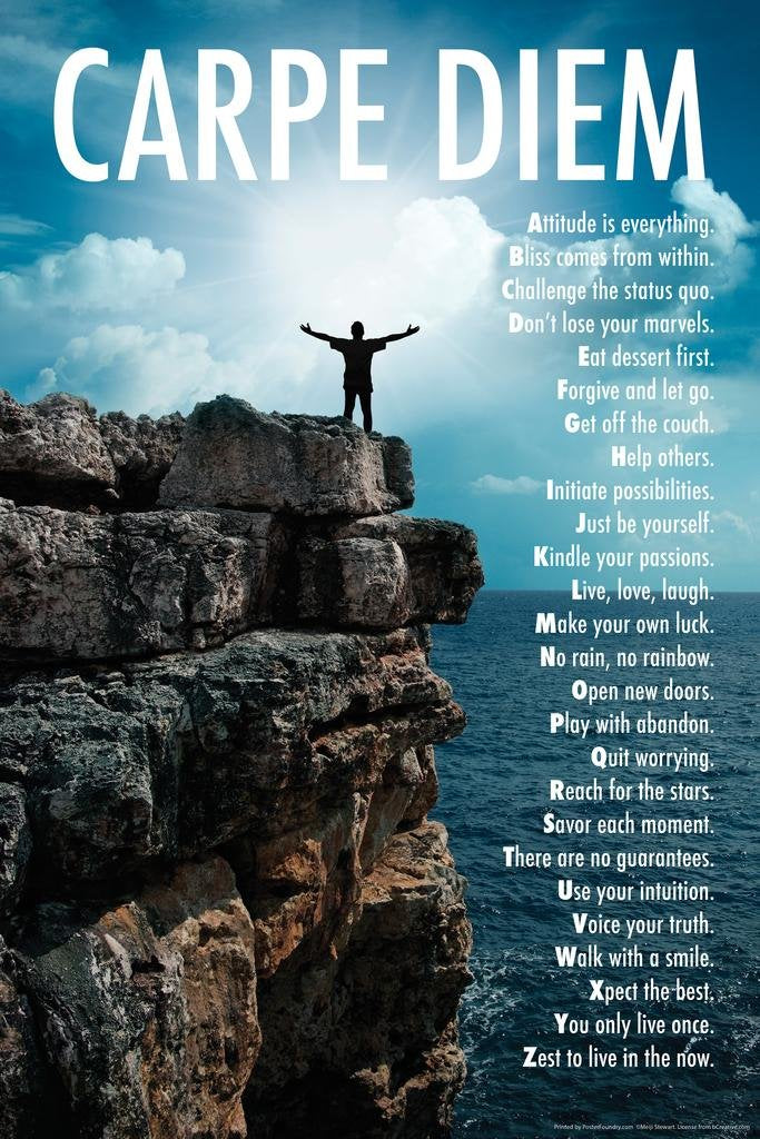 Carpe Diem Az Mountaintop Motivational Cool Wall Art Print Poster 24X36