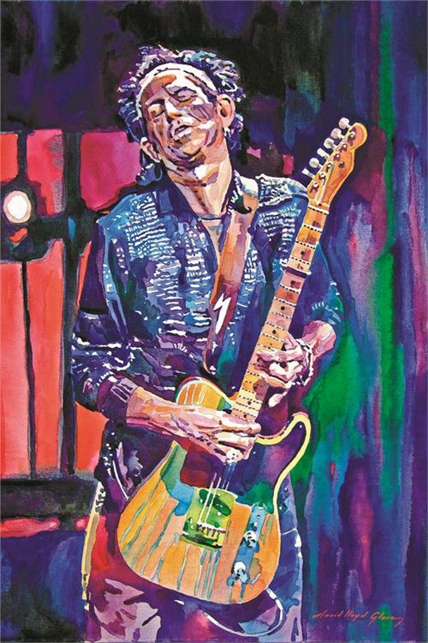 Keith Richards - By: David Lloyd Glover - Officially Licensed - Poster - 24'' X 36''