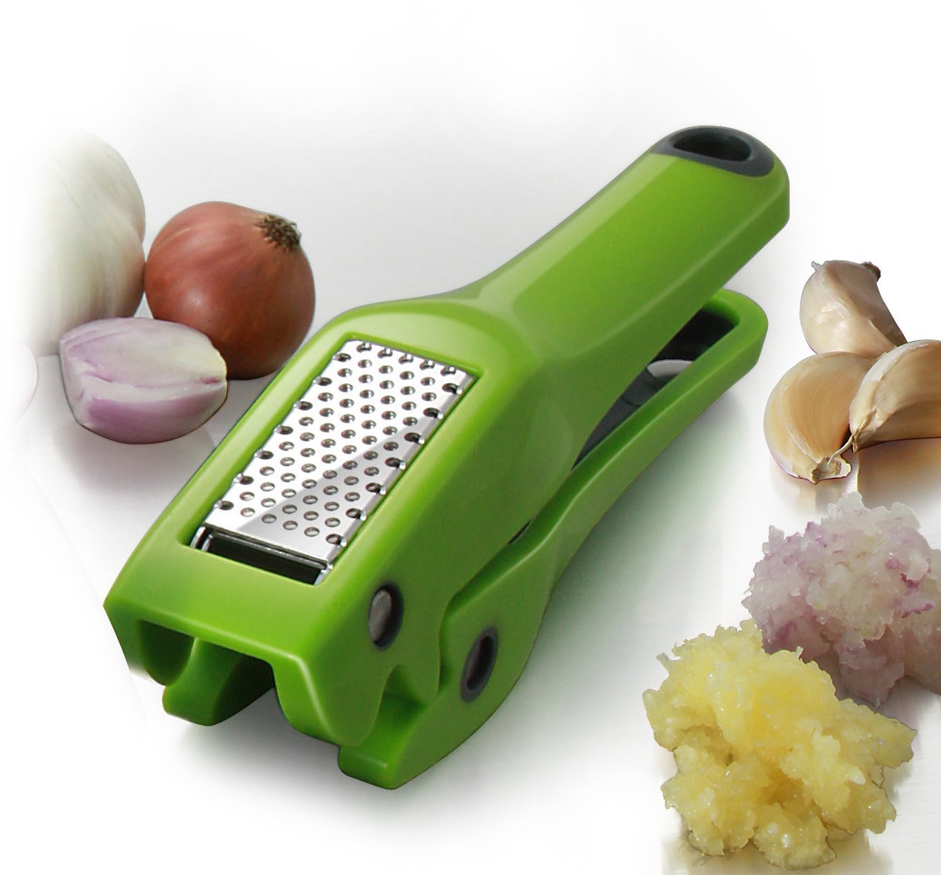 Simposh Garlic Press | Easy Clean Garlic Press Mincer Crusher with Removable Stainless Steel Press Plate | Efficient No Peel Gar