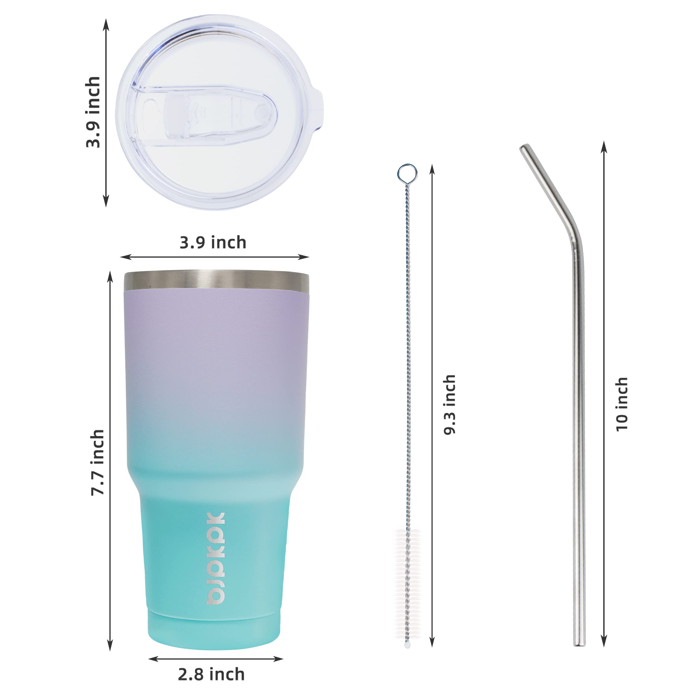 Bjpkpk 30Oz Tumbler Stainless Steel Double Wall Vacuum Insulated Mug With Straw And Lid For Women And Men,Oasis