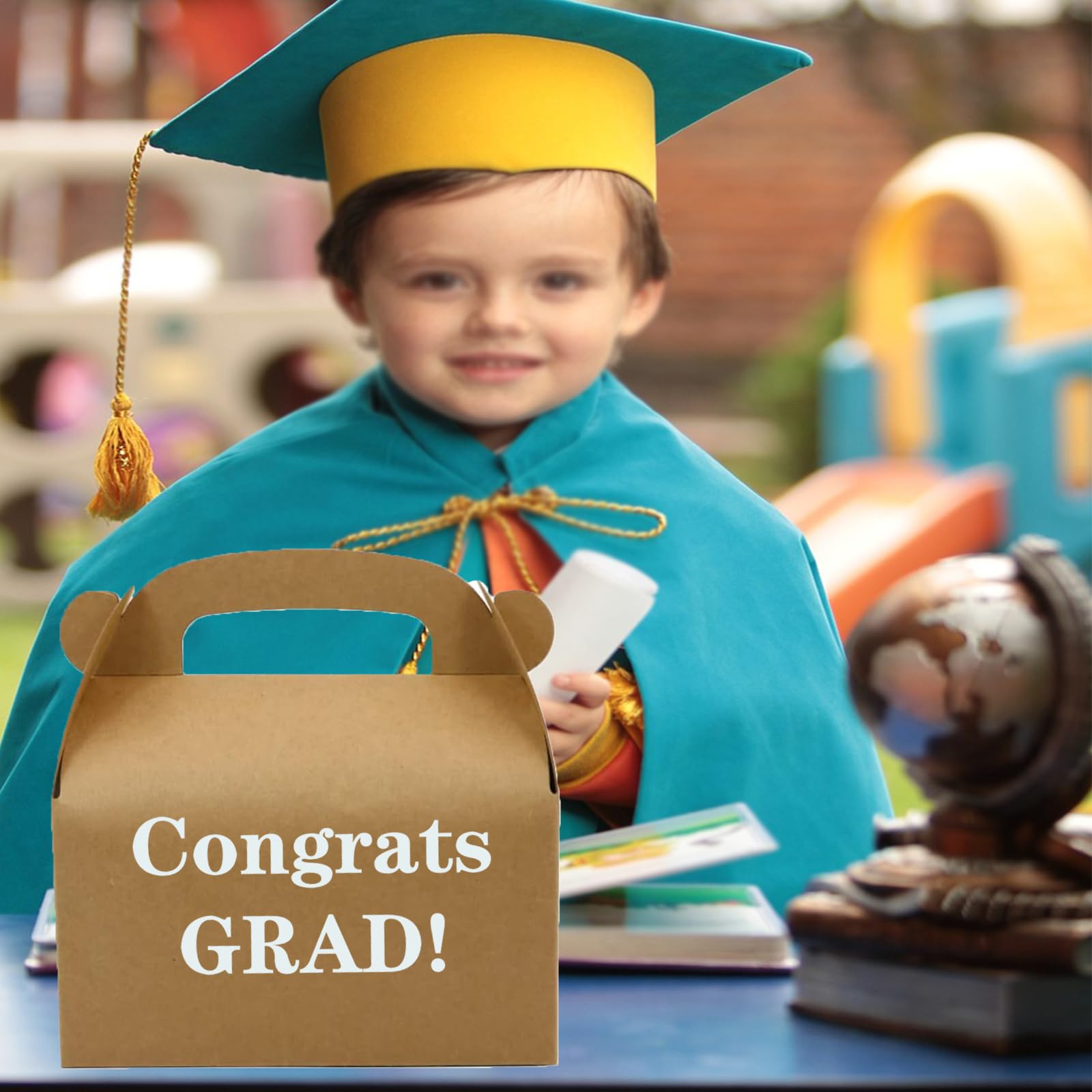 Oletx 24-Pack Brown Party Favor Treat Boxes, Goodie Boxes, Gable Paper Gift Boxes With Handles. Perfect For Birthday, Babyshower