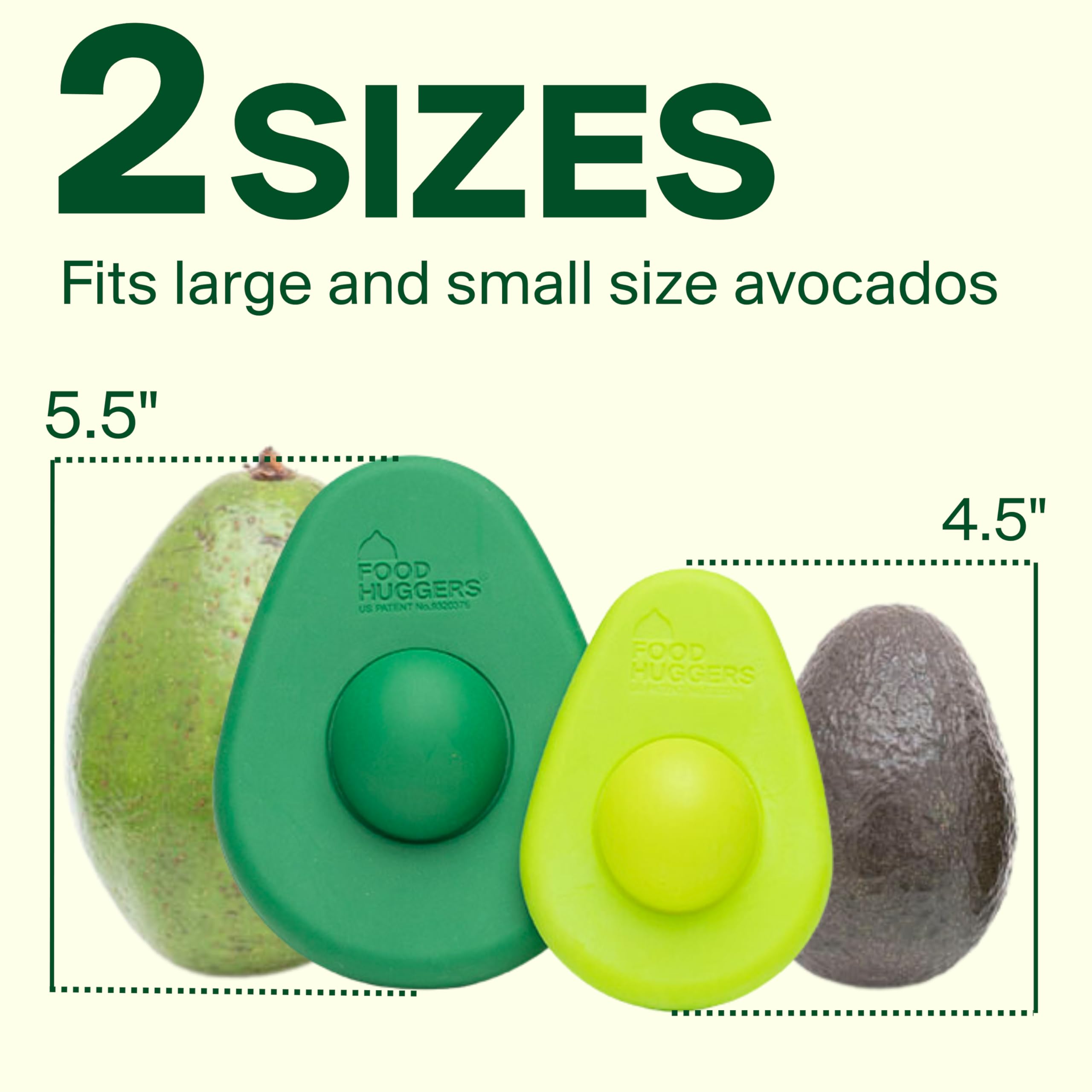 Avocado Huggers By Food Huggers | 2Pc Silicone Reusable Avocado Savers With Pit Storage | Bpa Free, Dishwasher Safe Holder | Lar