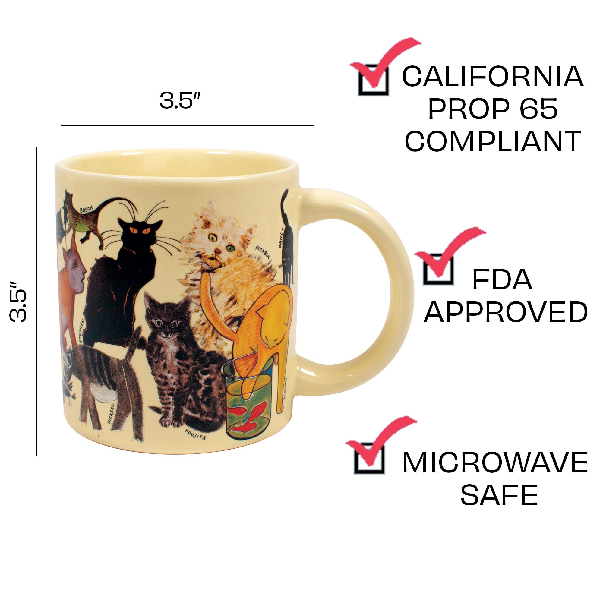 The Unemployed Philosophers Guild Artistic Cat Mug - Featuring Cats and Kittens from Famous Paintings Throughout Art History, Co