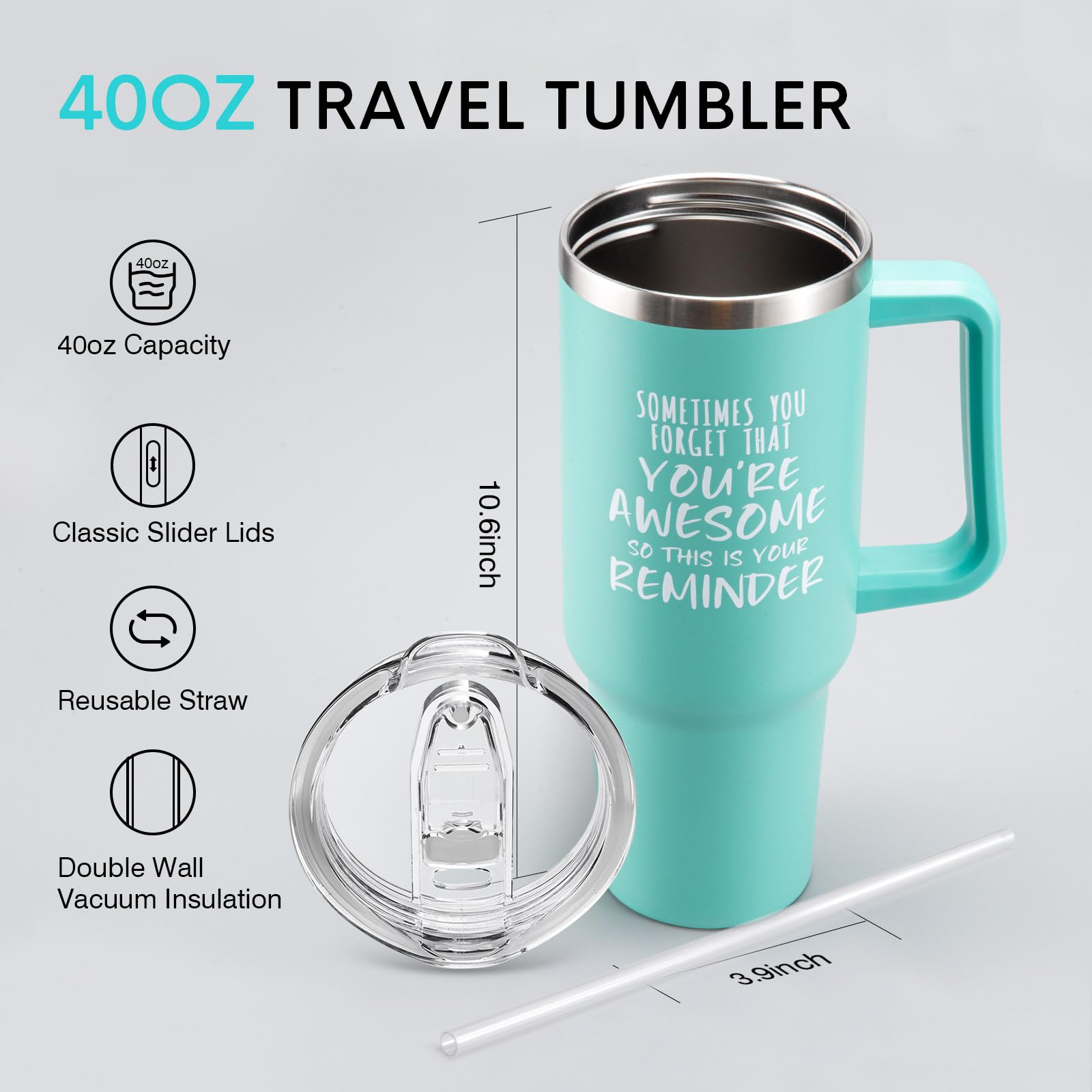 NOWWISH Gifts for Women, Birthday Inspirational Thank You GIfts for Women Mom Wife with this Funny Tumbler, 40 oz Tumbler with H