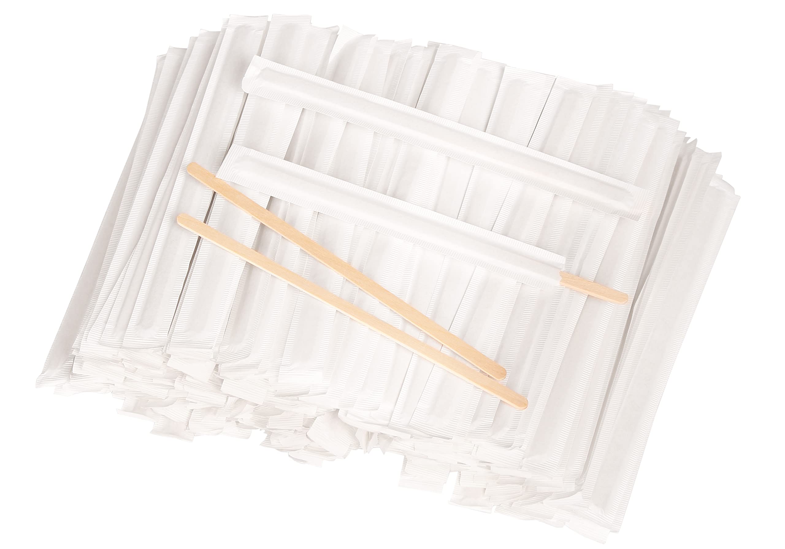 7 Inch 500 Pcs Individually Wrapped Coffee Stirrers, Paper Wrapped Coffee Stir Sticks, Wrapped Stir Sticks Disposable Wood Coffe