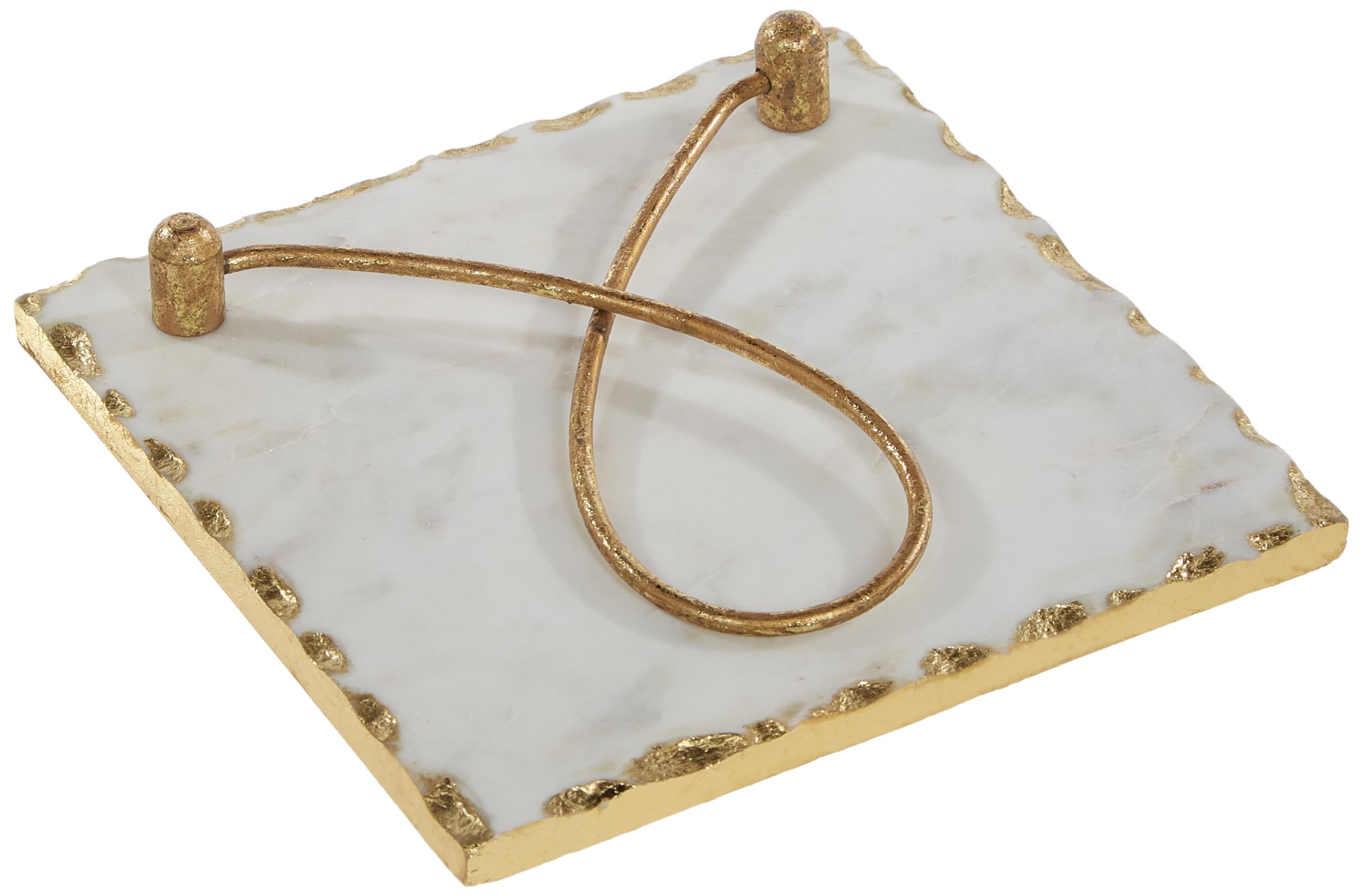 Mud Pie Gold Edge Napkin Holder, 8'' X 8''