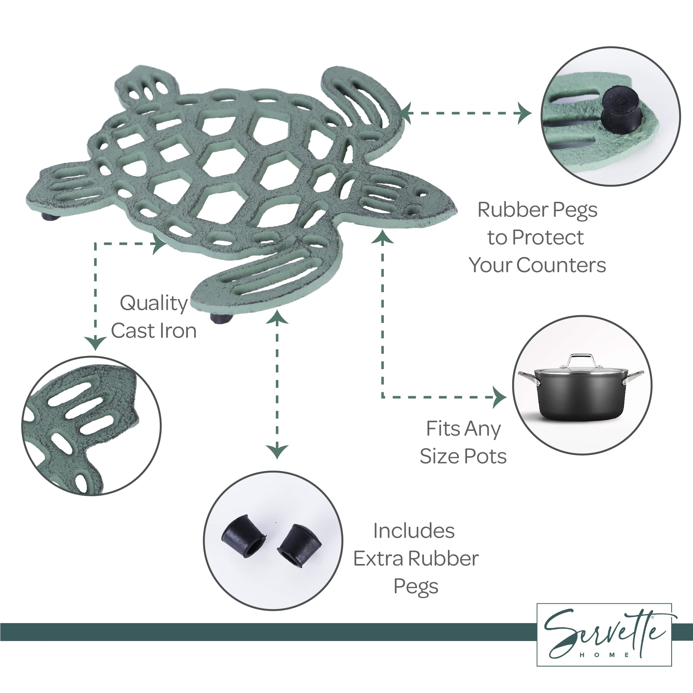 Cast Iron Sea Turtle Trivets For Hot Dishes