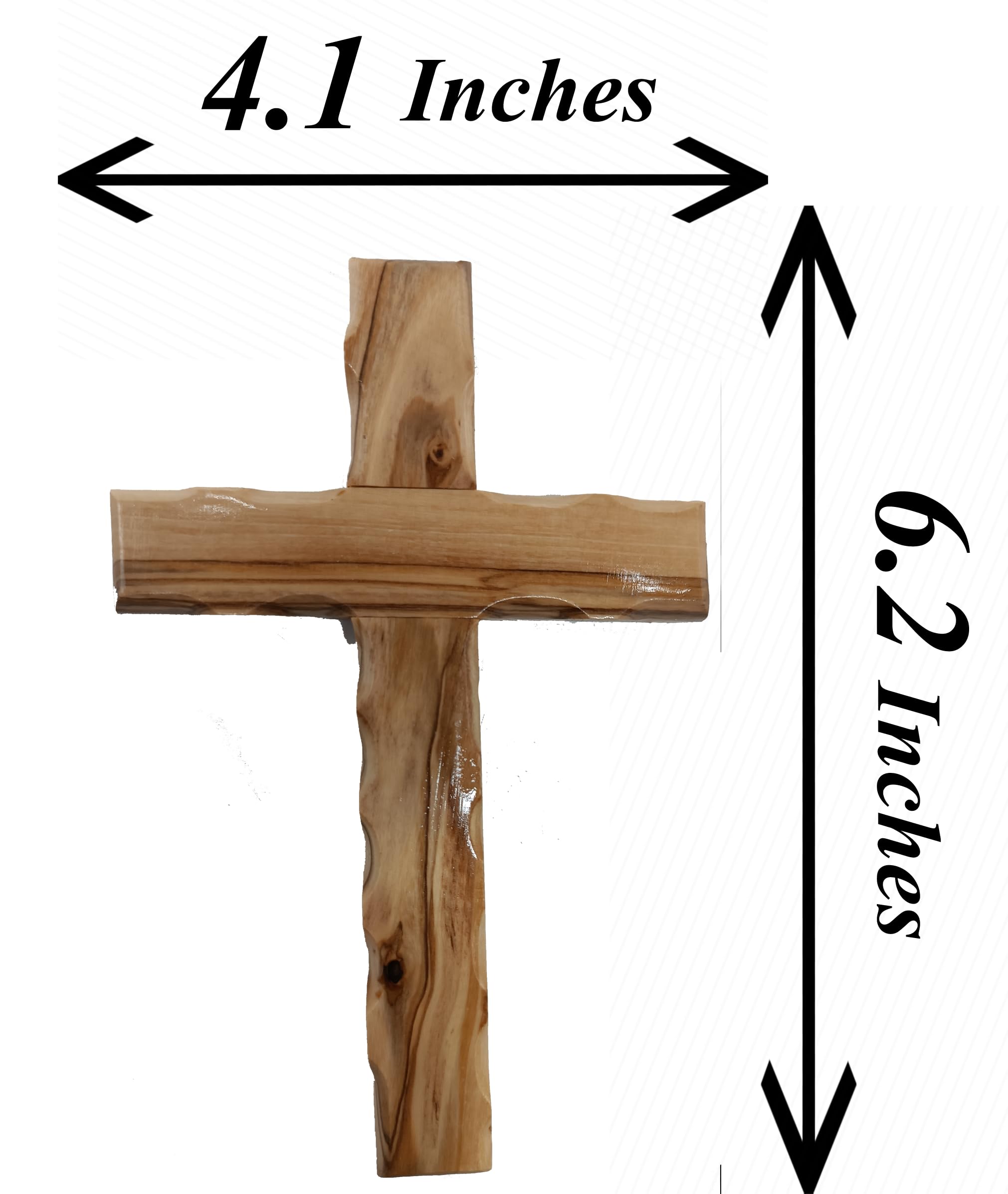 Zuluf 6.2 Olive Wood Plain Wall Cross | Christian Handmade Wooden Cross for Wall from Jerusalem Holy Land | Wall Cross for Home
