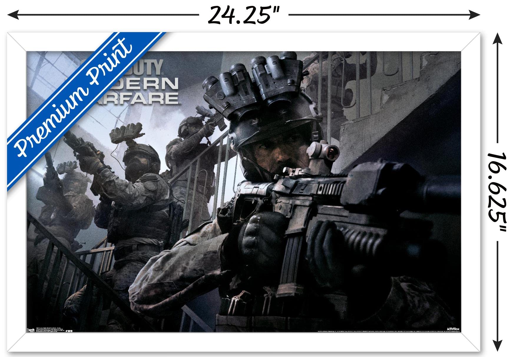 Trends International Call Of Duty: Modern Warfare - Co-Op Wall Poster, 14.725'' X 22.375'', White Framed Version