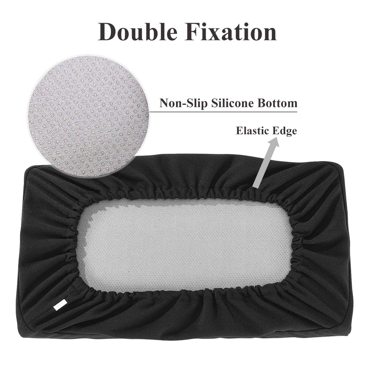 Baibu Non Slip Rectangle Bench Stool Cushion, Kitchen Counter Stool Covers Saddle Stool Seat Cushions With Elasticized Edge - On