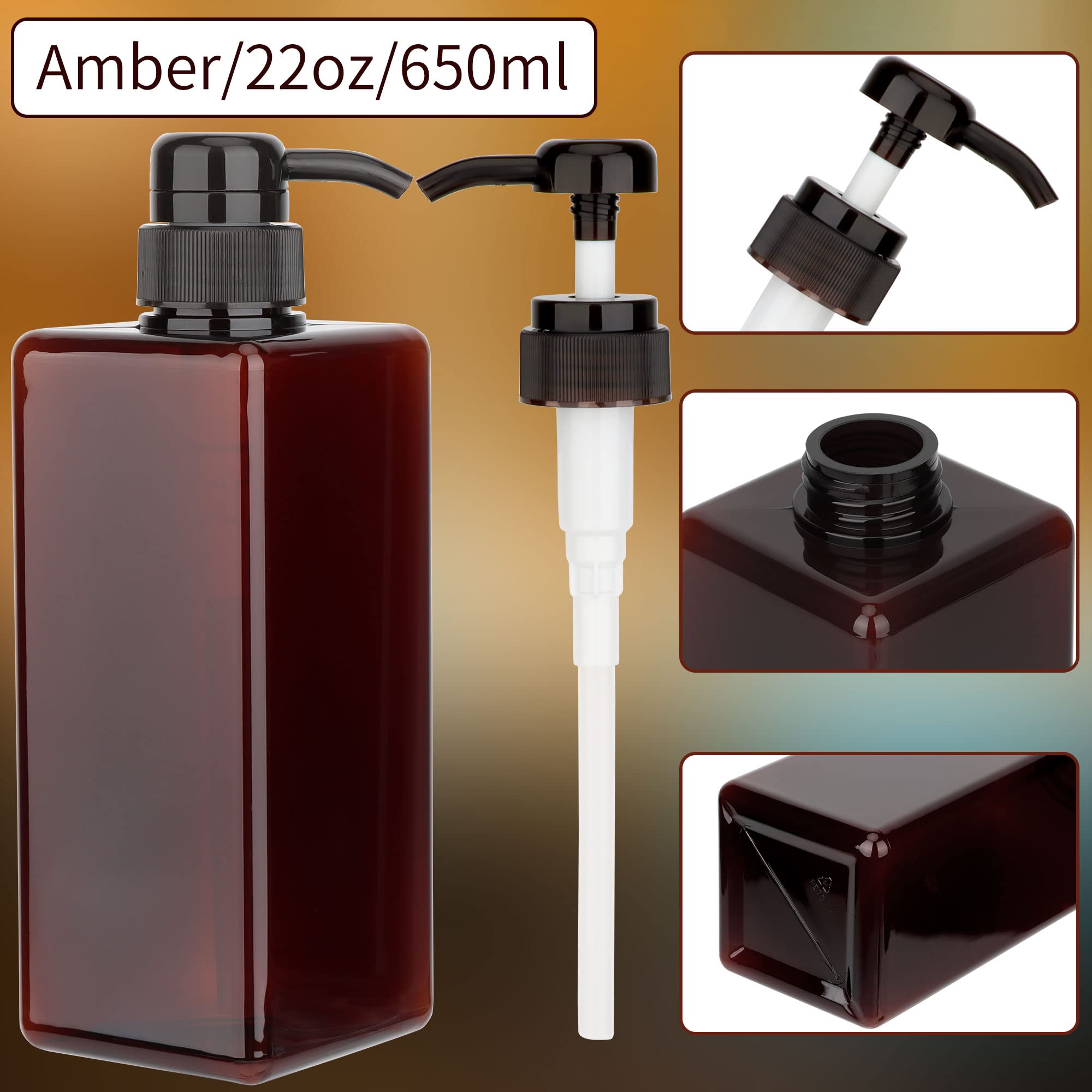 Pump Bottle Dispenser 22Oz/650Ml Jansburg 2Pack Refillable Square Plastic Lotion Dispenser Empty Lotion Pump Bottle For Essentia