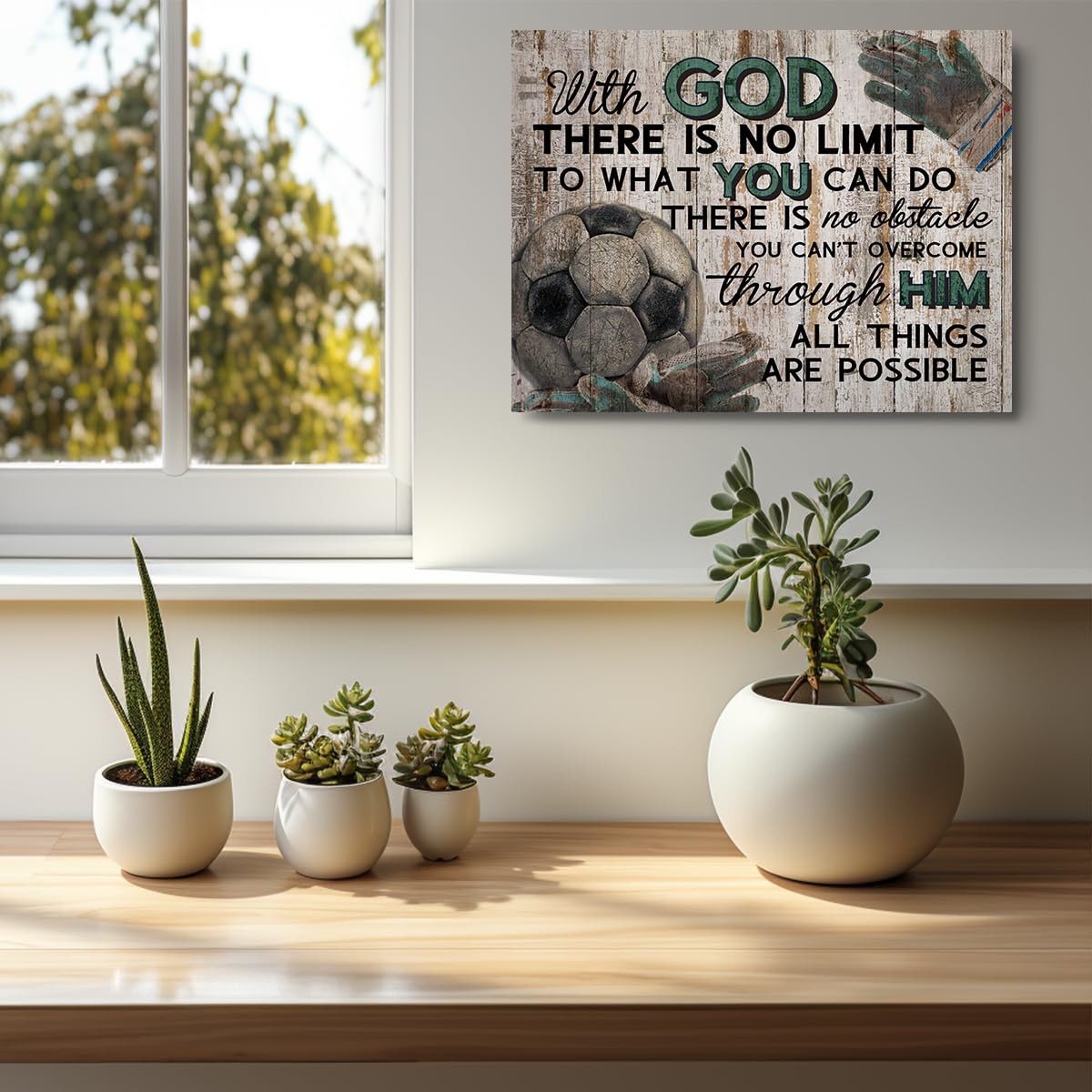Tbt Soccer Gifts Stuff Religious Soccer Canvas Wall Art Wall Decor Inspirational Boys Men Room Rustic Framed Posters Art Prints