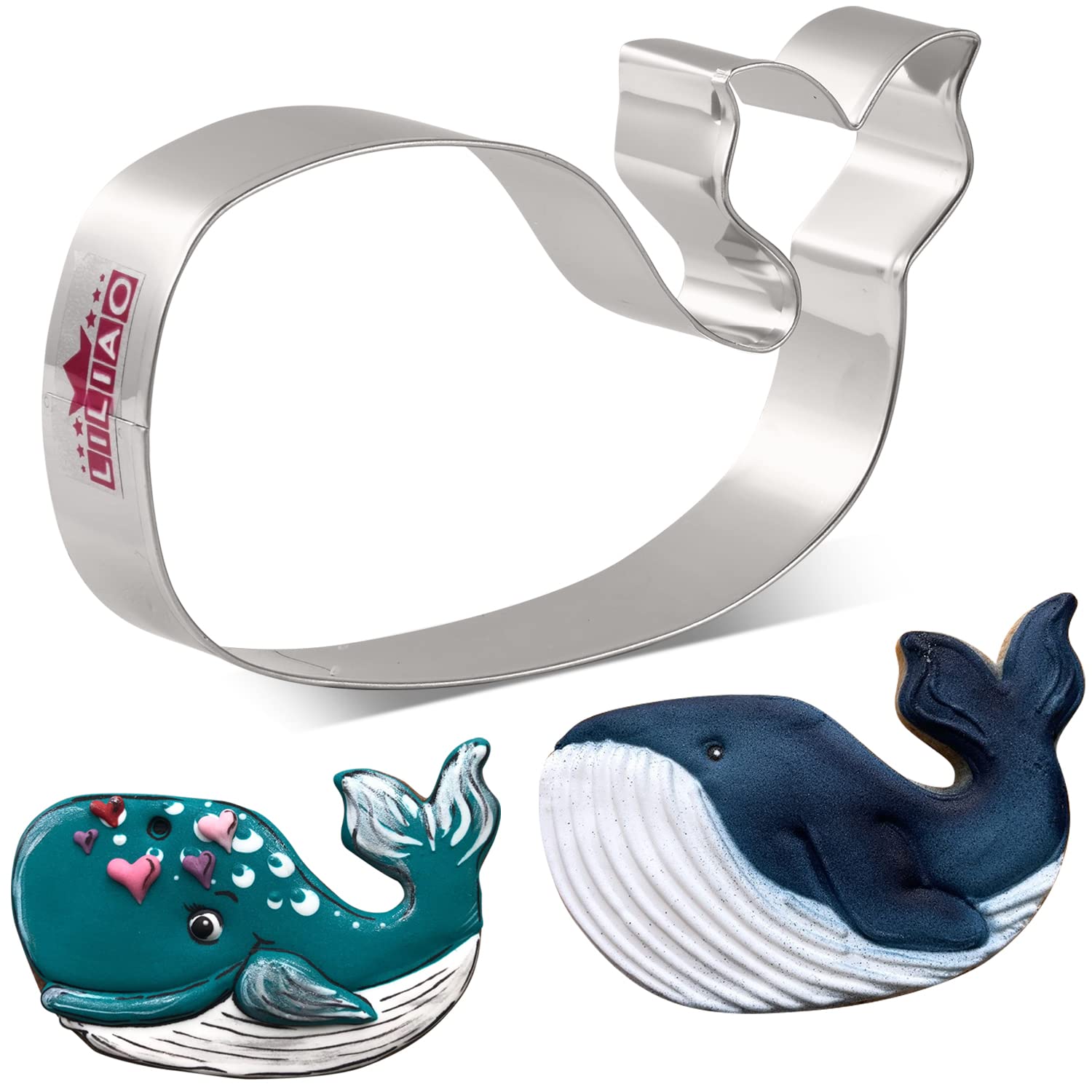 Liliao Whale Cookie Cutter - 4.6 X 2.8 Inches - Stainless Steel