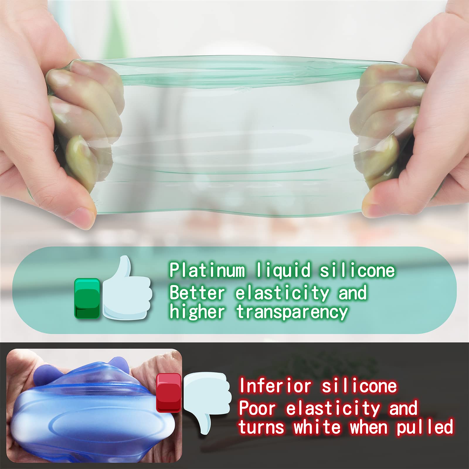 Delione Silicone Stretch Lids For Kitchen Food Storage - Durable,Reusable + Expandable Bowl Covers For Cup Or Square Containers,