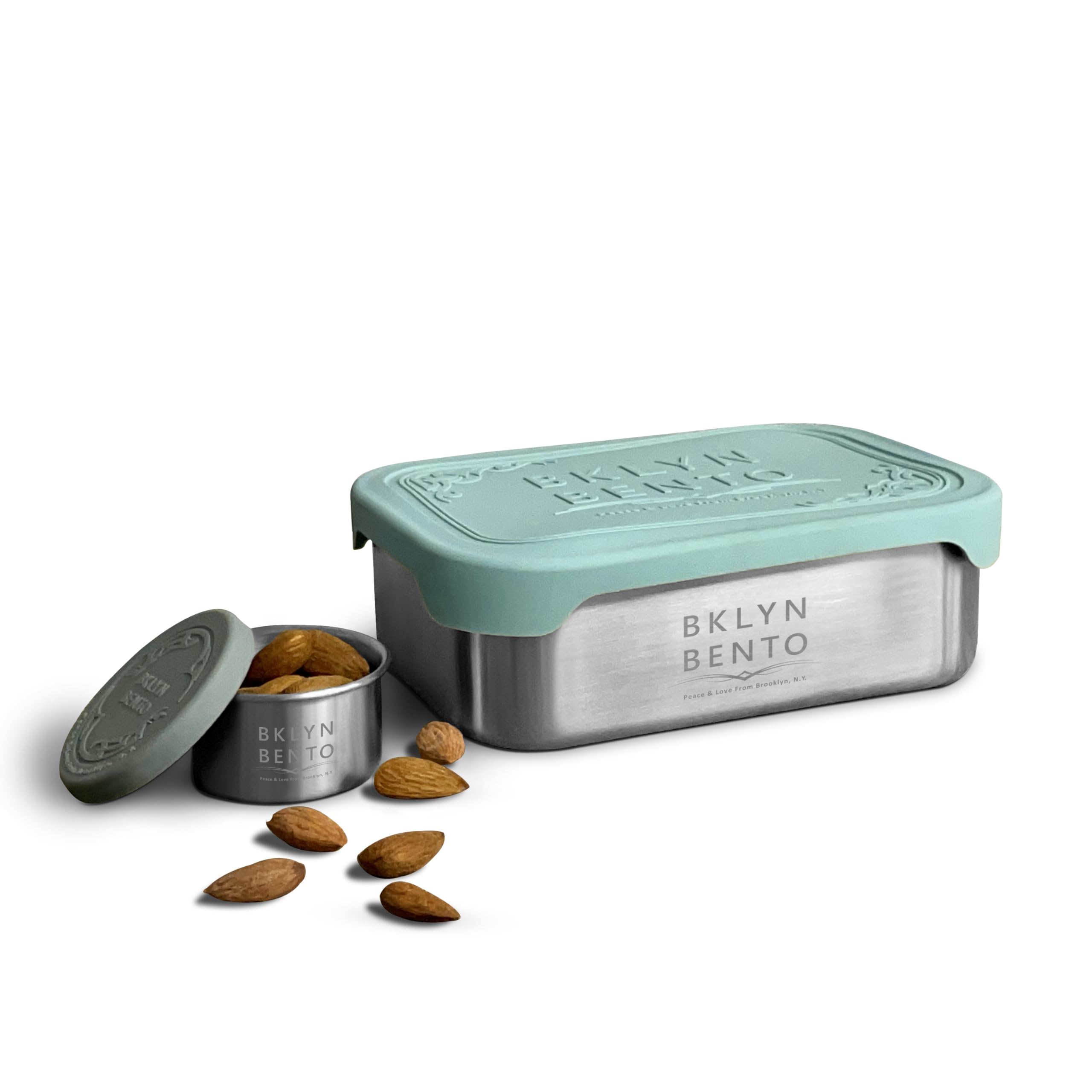 Stainless Steel Food Container & Condiment Holder | Leak Proof Silicone Lid | Metal Lunch Box | Bento Box | Portion Control Snac