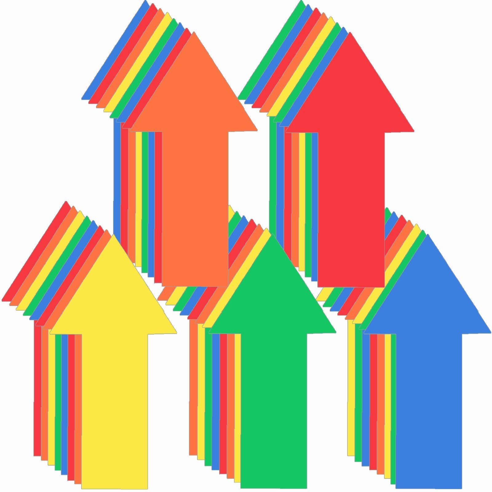 40 Pieces 8 Inch Arrow Sticker, Directional Arrow Sign Removable Adhesive Arrow Floor Decal Waterproof Arrow Marking Arrows Safe