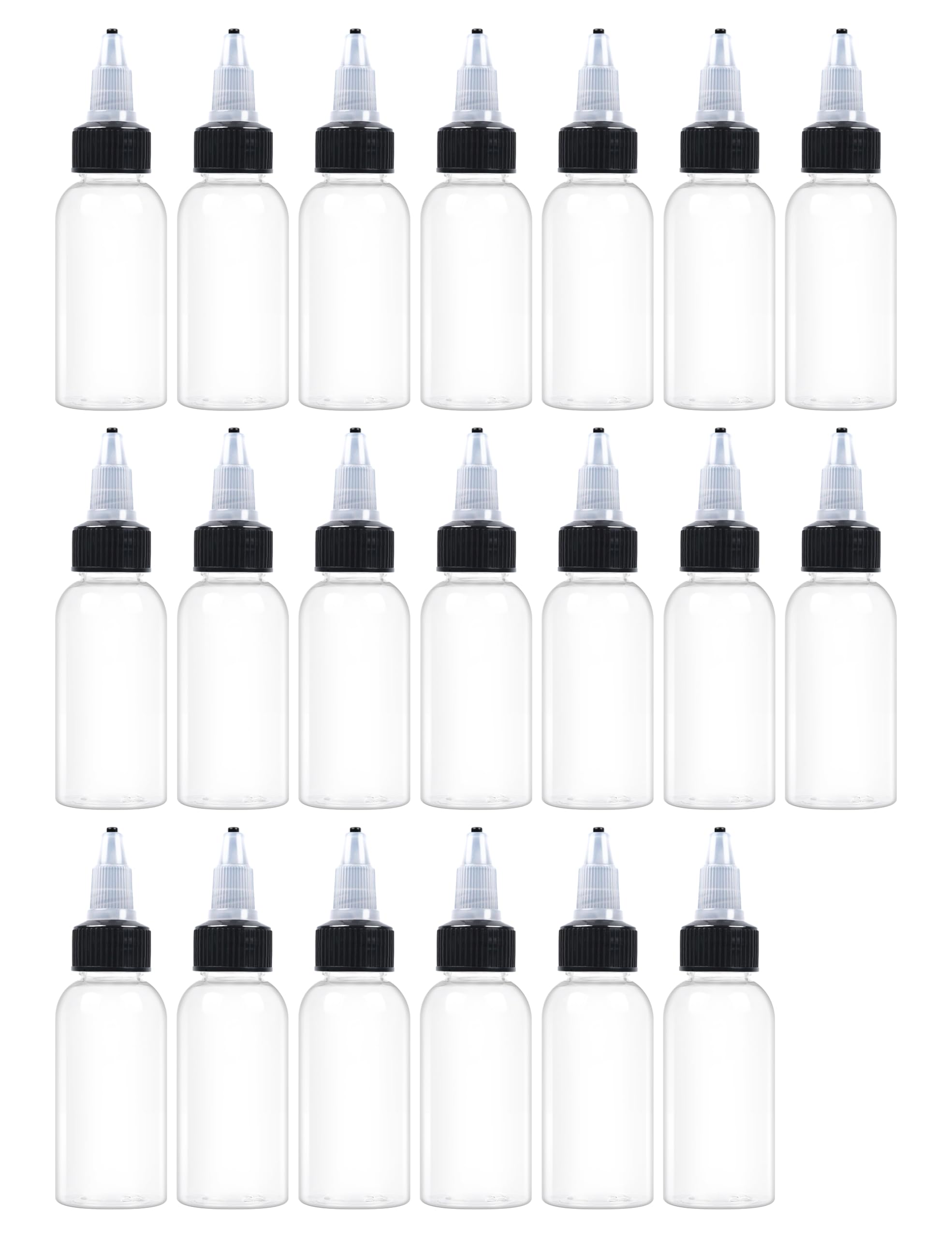 Eosau 20 Pcs 1Oz Plastic Squeeze Bottles With Twist Top Cap, 30Ml Clear Dispensing Bottles, Empty Squirt Bottle For Liquids, Sau