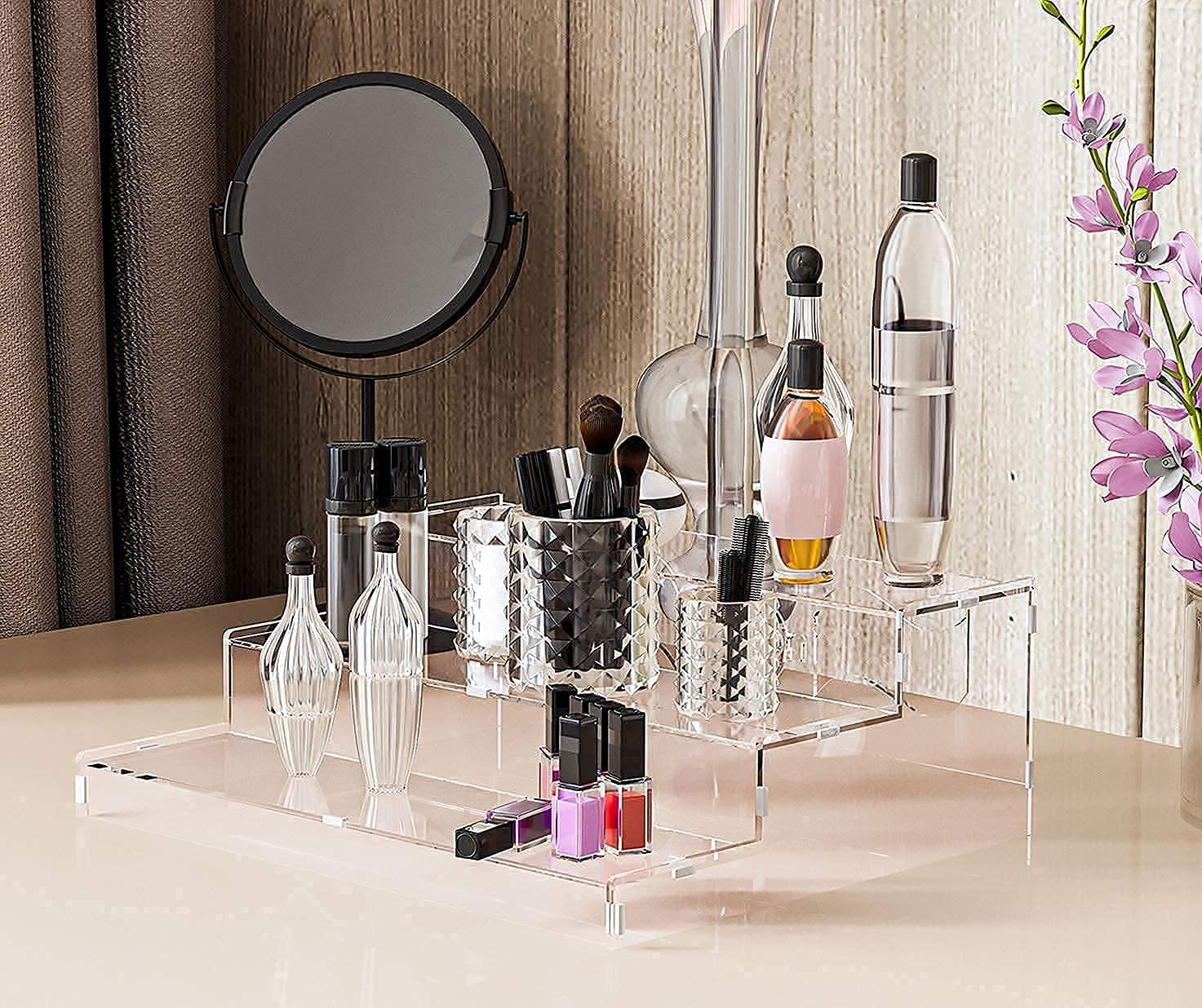 Evron Pantry Organization And Storage Clear Acrylic Spice Rack Organizer For Cabinet & Countertop (Assembly Required) 3 Tier Org