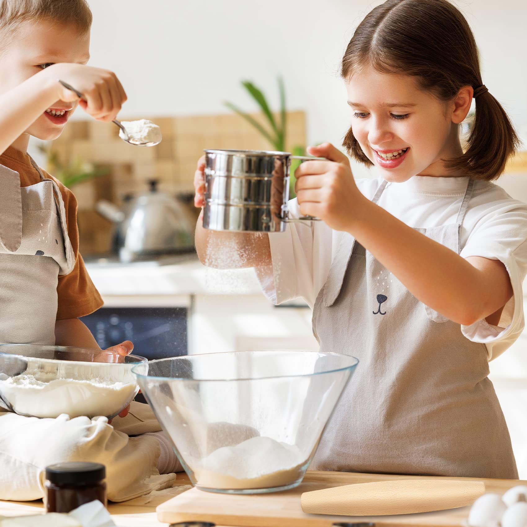 French Rolling Pin For Baking - Ampseven Wooden Rolling Pin Dough Roller For Pizza Fondant Pasta Dumpling Tortillas (20Cm(7.9Inc