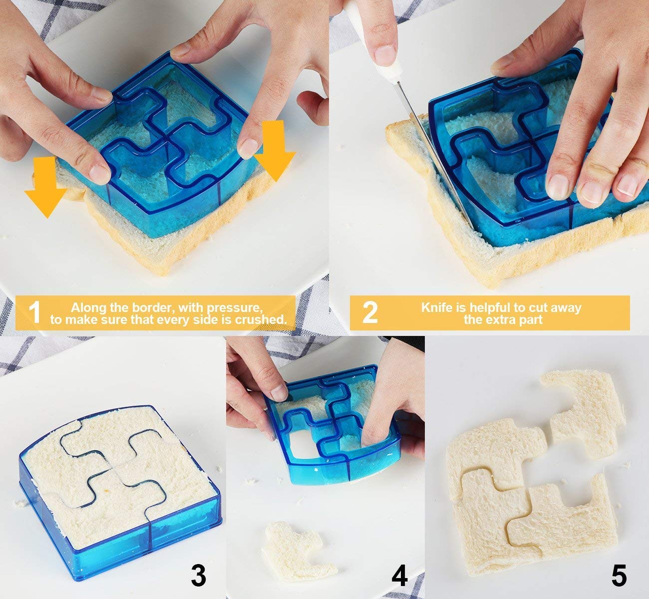 7 Pack Sandwich Cutters And Bread Crust Shape Remover For Kids, Messar Cute Animals Shapes Toast Mould Diy Sandwich Slicer Maker