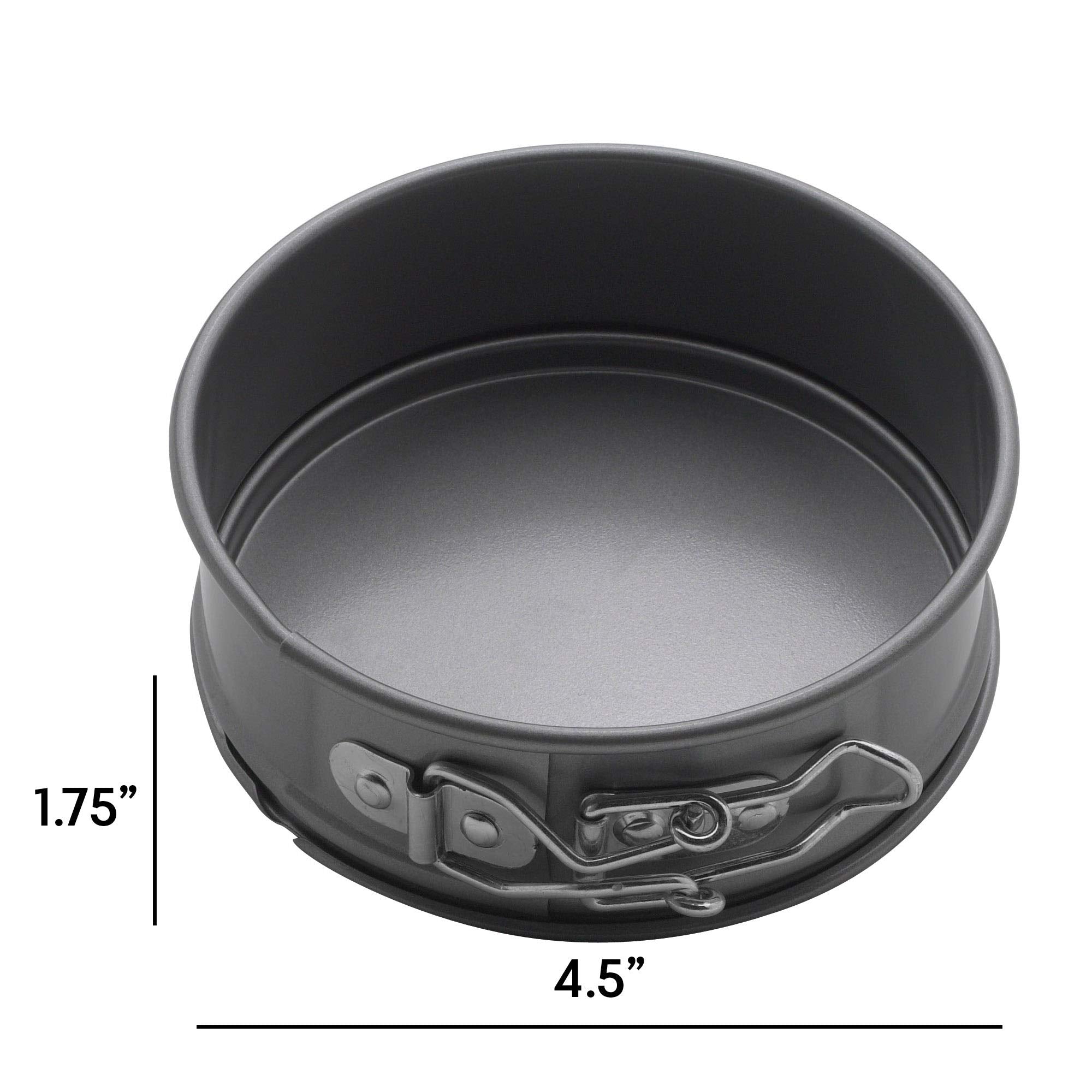 Mrs. Anderson's Baking Mini Springform Pan, 4.5-Inch, Charcoal, Carbon Steel, Non-Stick Coating, PFOA Free, Model 43714