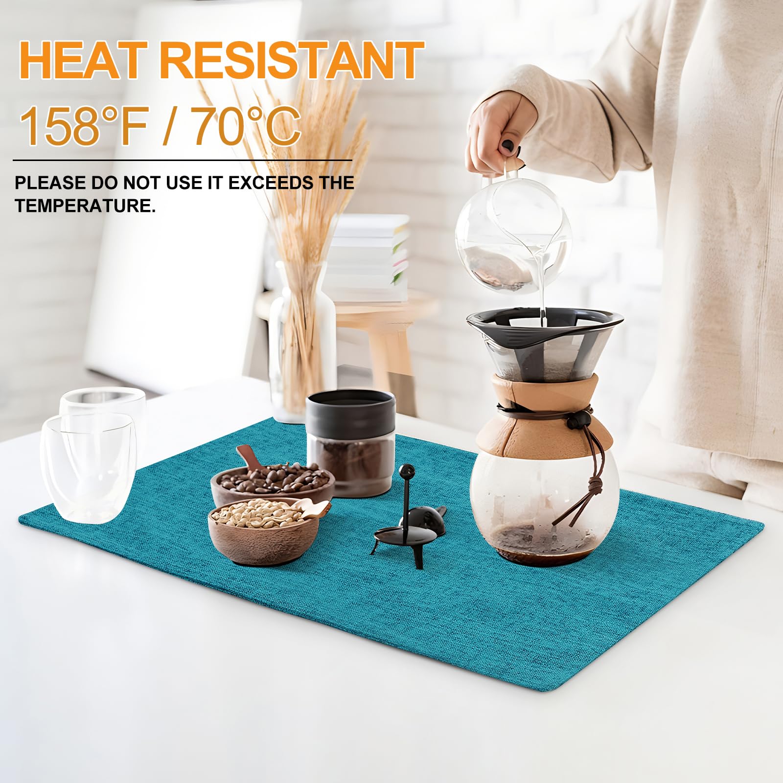 Homaxy Cloths Placemats For Dining Table Set Of 6, Heat Resistant Washable Cotton Linen Blend Table Mats, Easy To Clean Place Ma