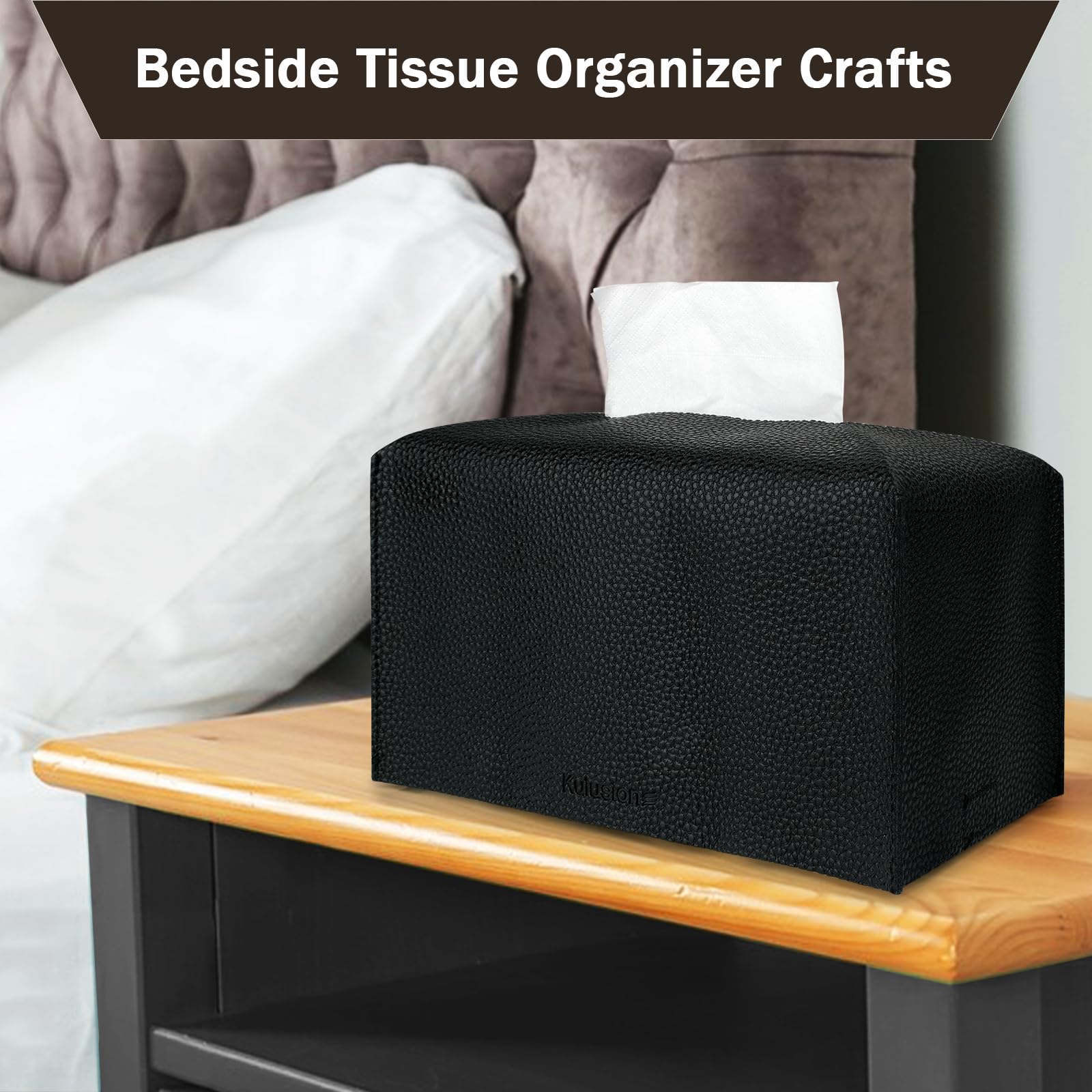 2Pcs Tissue Box Cover, Rectangular With Bottom Belt - Pu Leather Tissue Cover Decorative Organizer For Tabletop, Bathroom, Car,