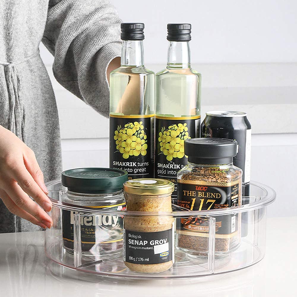 Sanno Round Lazy Susan Rotatingturntable Storage Container For Kitchen Cabinet, Pantry, Refrigerator, Countertop Food Safe Turnt
