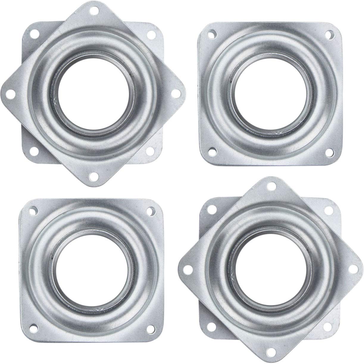 Onwon 4 Pieces 3 Inch Square Lazy Susan Turntable Bearings 150 Pound Capacity Galvanized Steel Rotating Bearing Plate Swivel Pla