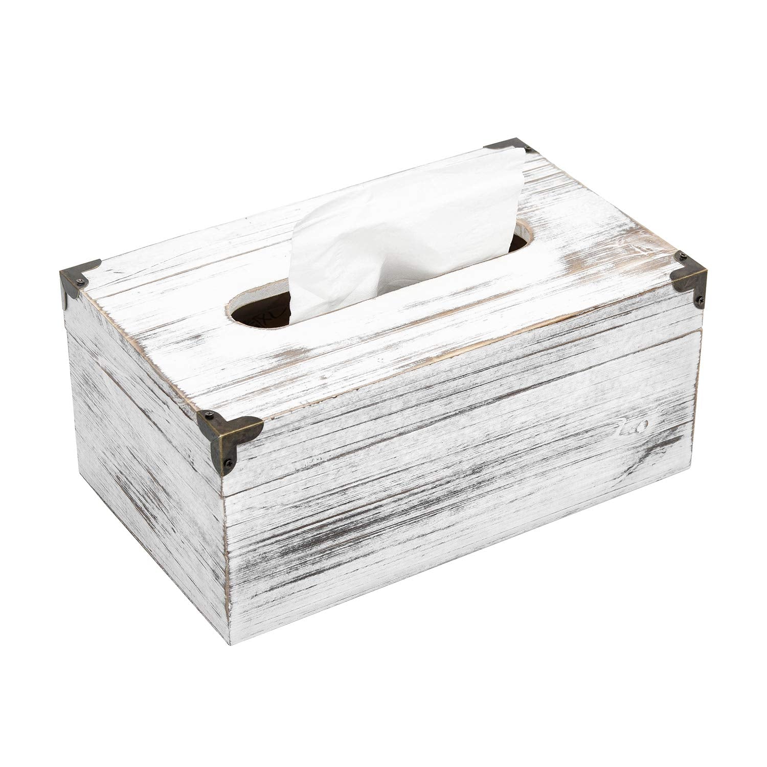 Distressed Wooden Rustic Facial Tissue Box Holder Tissue Box Cover Napkin Dispenser For Bathroom Living Room Dining Room Bedroom