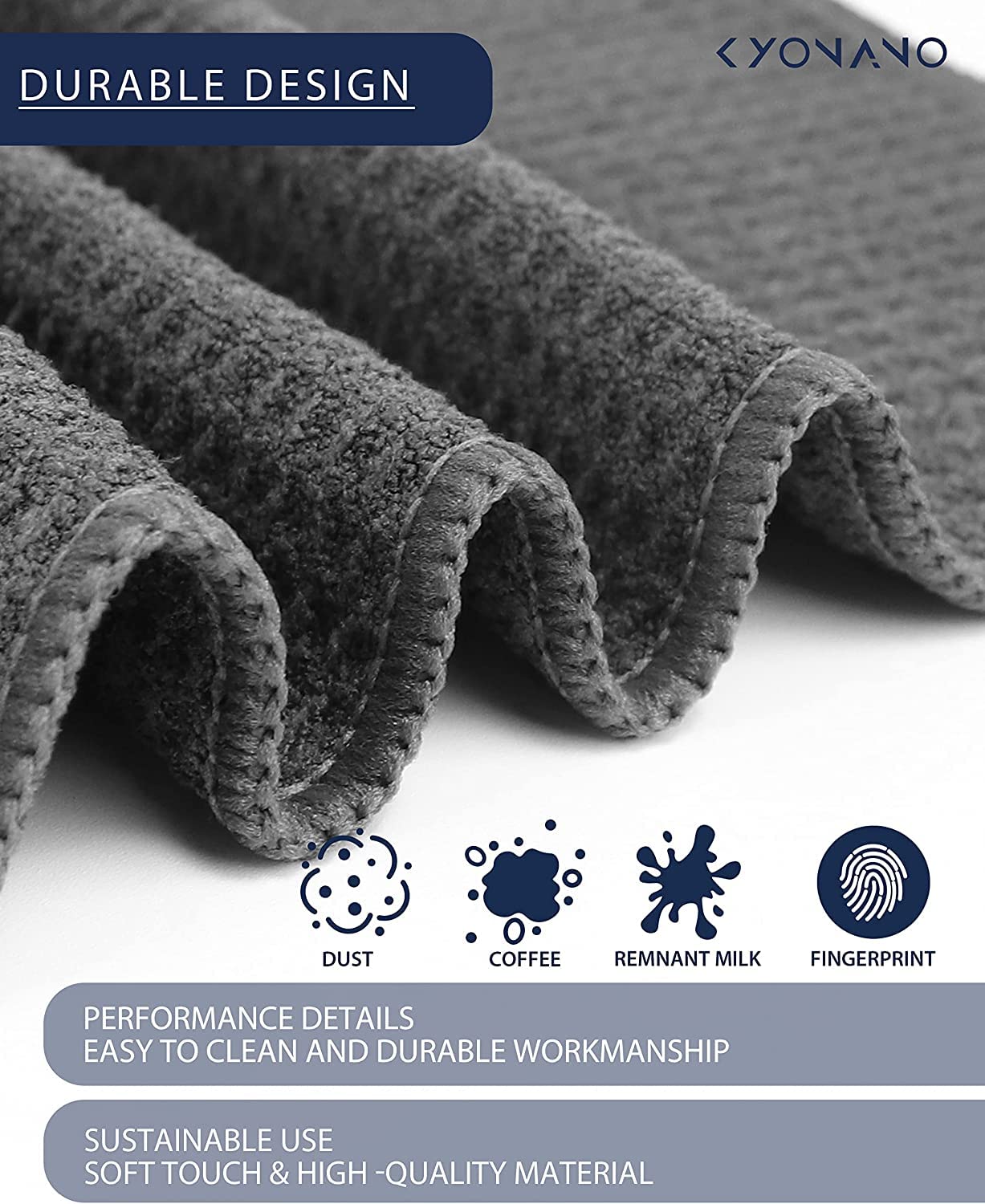 Kyonano Barista Micro Cleaning Towels 4 Pack - Make The Perfect Coffee Or Espresso - Coffee Accessories For Barista To Clean Ste