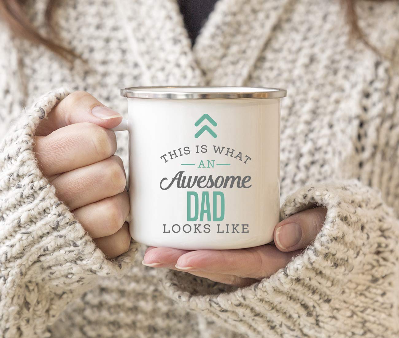 Andaz Press 11Oz. Stainless Steel Campfire Coffee Mug Gift, This Is What An Awesome Dad Looks Like, 1-Pack, Birthday Gift Ideas