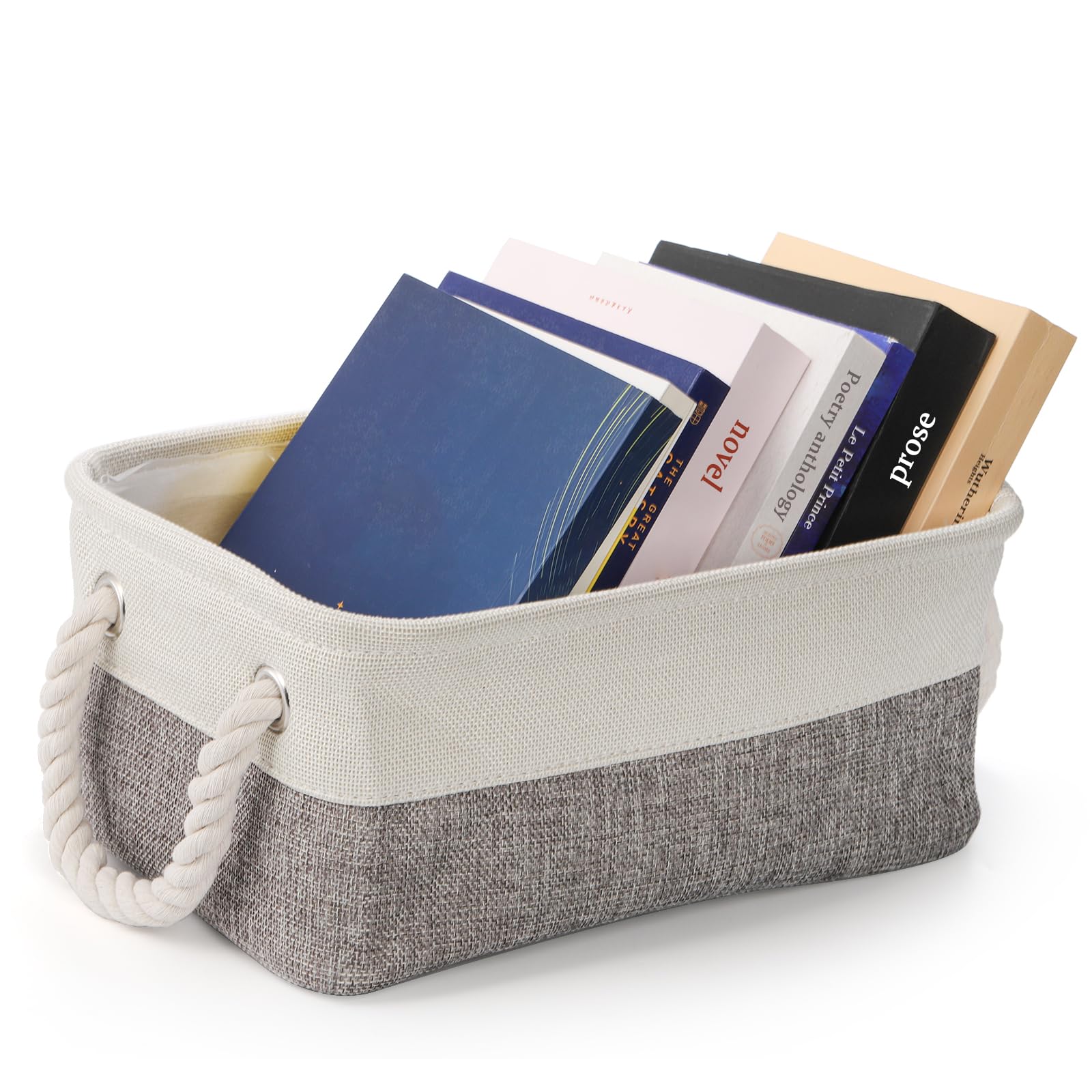 Dicunoy 6 Pack Storage Baskets For Organizing, Small Cloth Basket Bins With Handles, Empty Gift Baskets, Fabric Canvas Boxes For