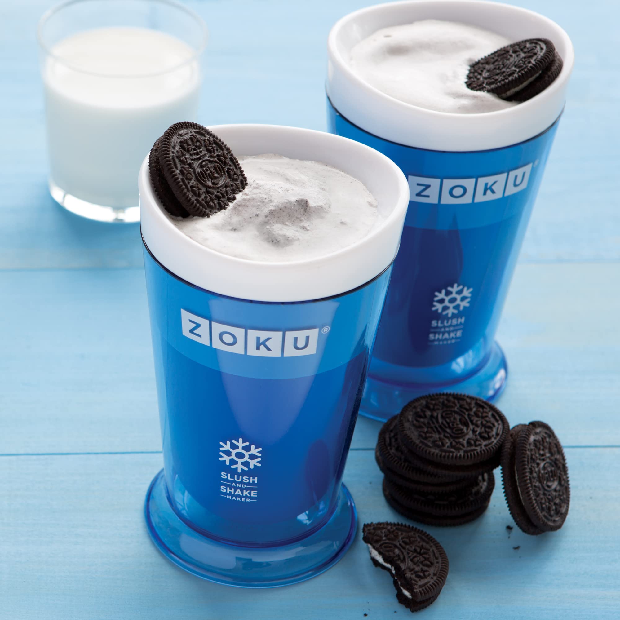 Zoku Original Slush And Shake Maker, Slushy Cup 2 Pack For Quick Frozen Homemade Single-Serving Slushies, Fruit Smoothies, And M