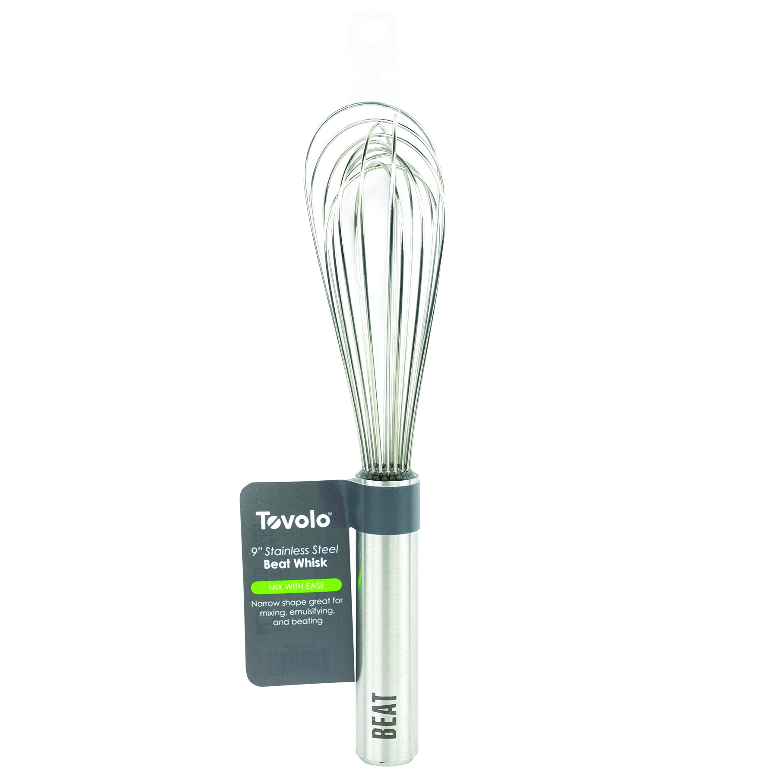 Stainless Steel Beat Whisk, 9 - Kitchen Classic French Whisks For Cooking, Blending, Mixing, Stirring, Whipping & Beating - Wh
