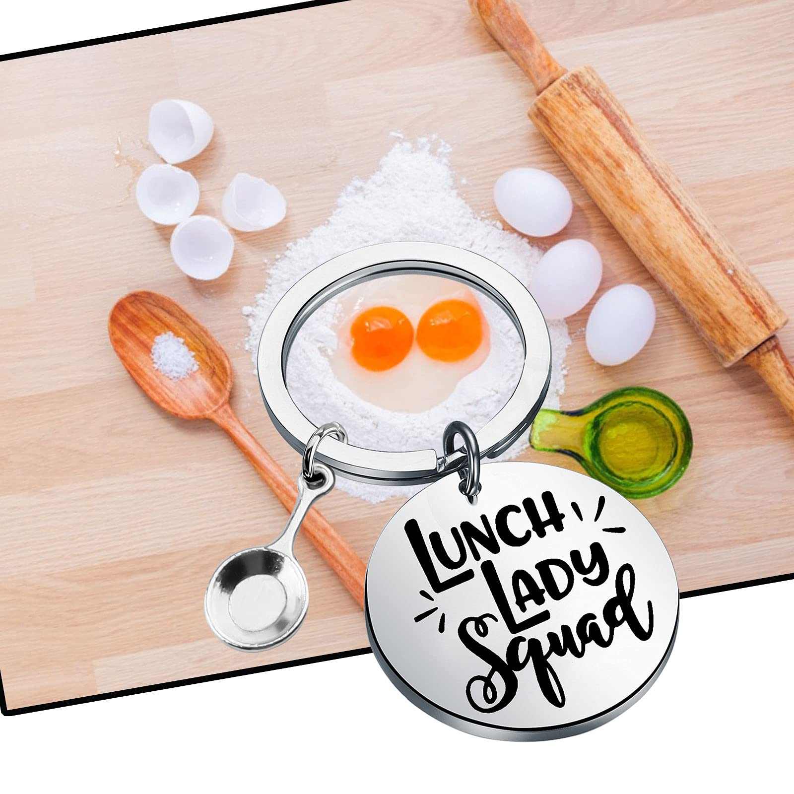 Cenwa Lunch Lady Gift Lunch Lady Squad Keychain Gift For Cafeteria Workers Back To School Gift (Lunch Lady Squad K)