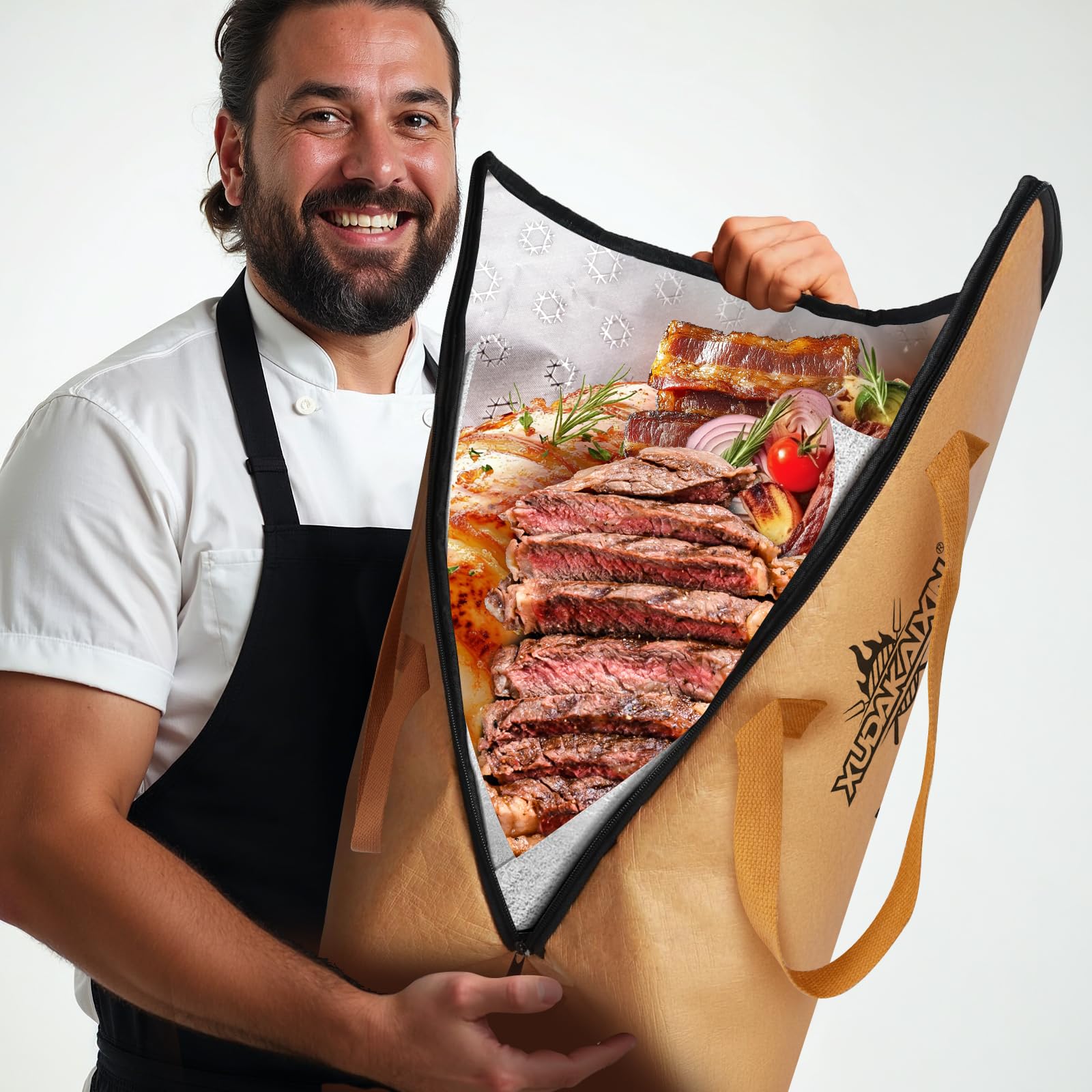 XUDAKAIXIN 21 BBQ Blanket for Resting Meat,[Upgraded Leak-Proof] Insulated Meat Resting Bag,with Wide Mouth Design for Large Bri