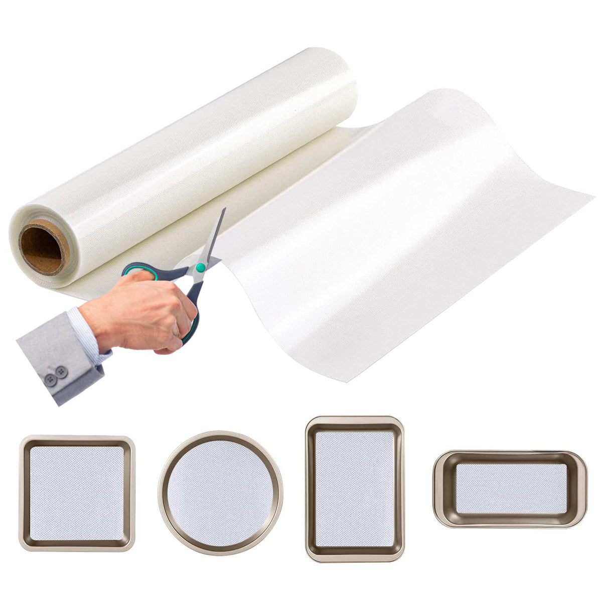 Silicone Baking Mat Roll, Cut To Size Silicone Mat, Non-Slip Silicone Pastry Mat, Non-Stick Reusable Air Fryer Liner, Counter Ma