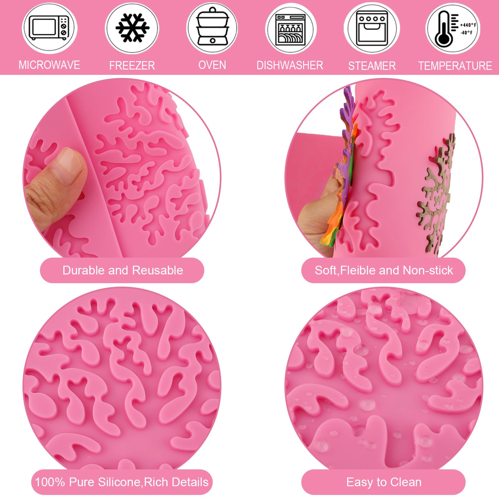 Hollow Silicone Mold 3D Coral Silicone Candy Mold Coral Shaped Lace Mat For Cake Decorating Chocolate Fondant Tuille Paste Polym